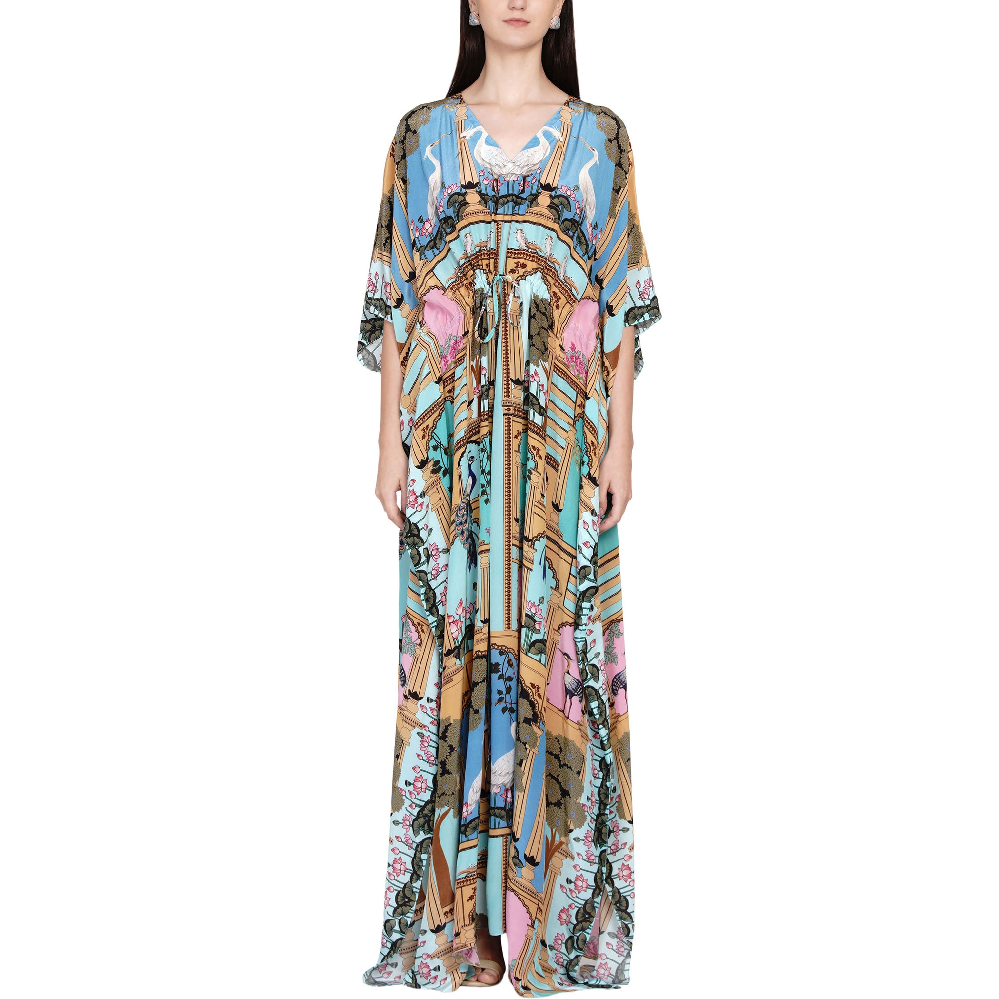 Printed kaftan with slit