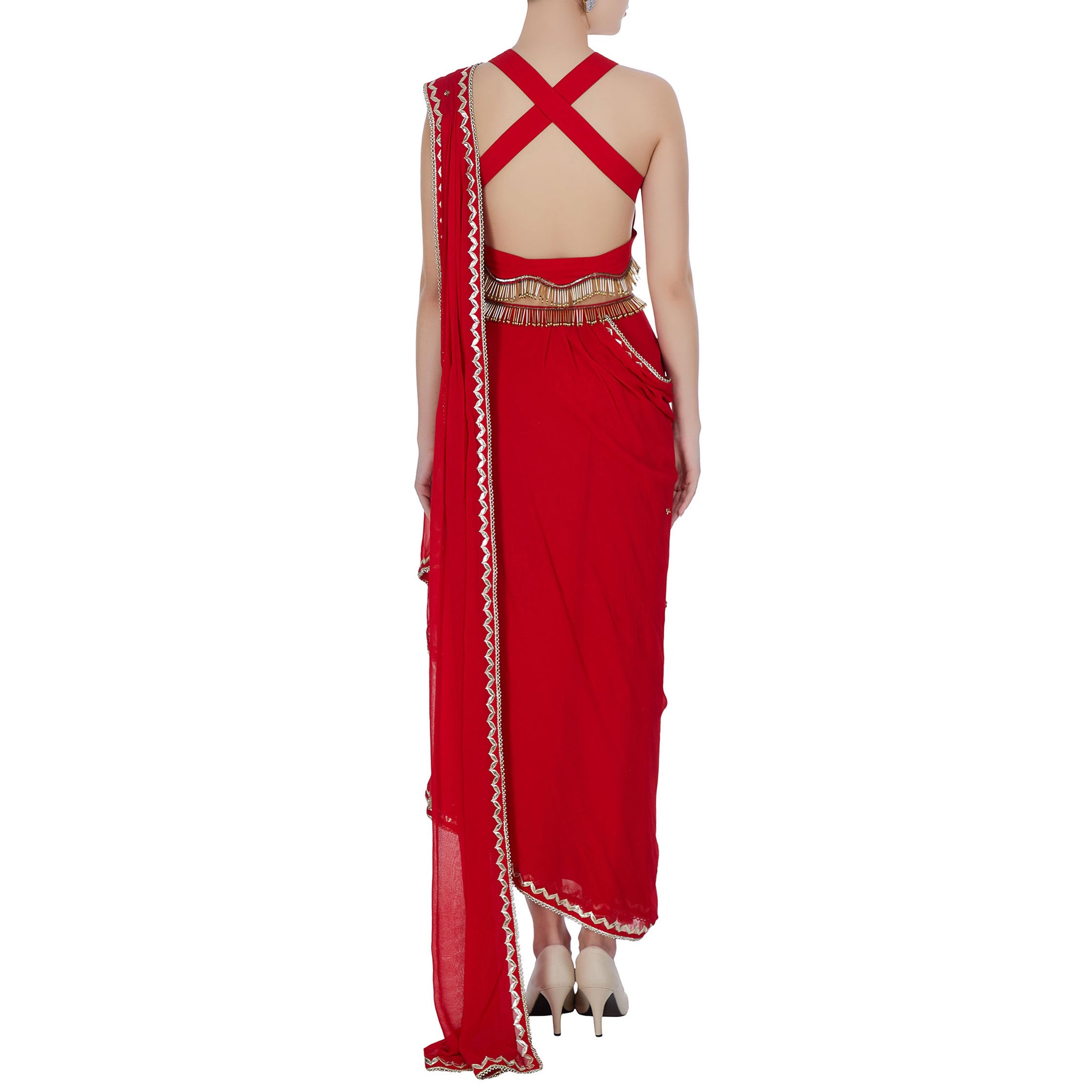 Embroidered Pre-Draped sari