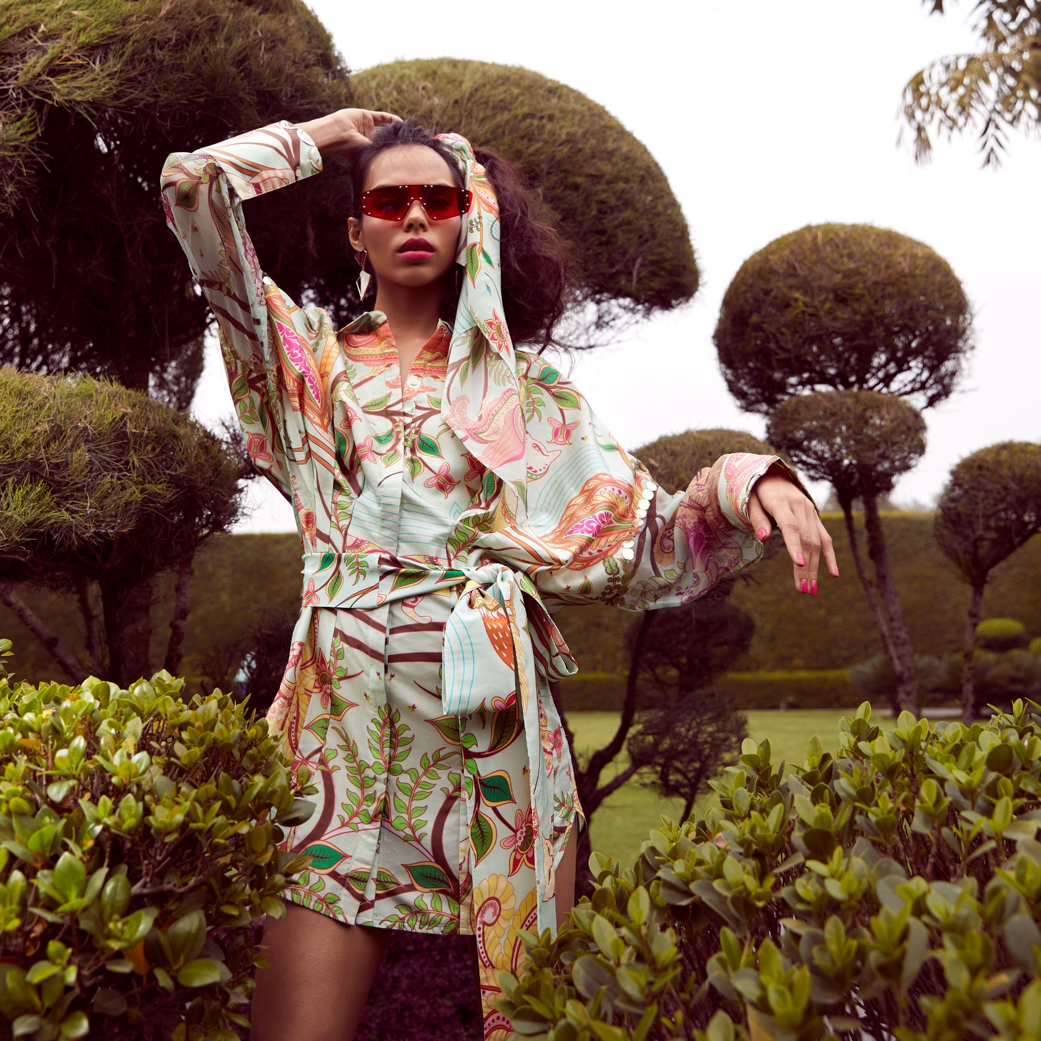 Embroidered Shirt Dress