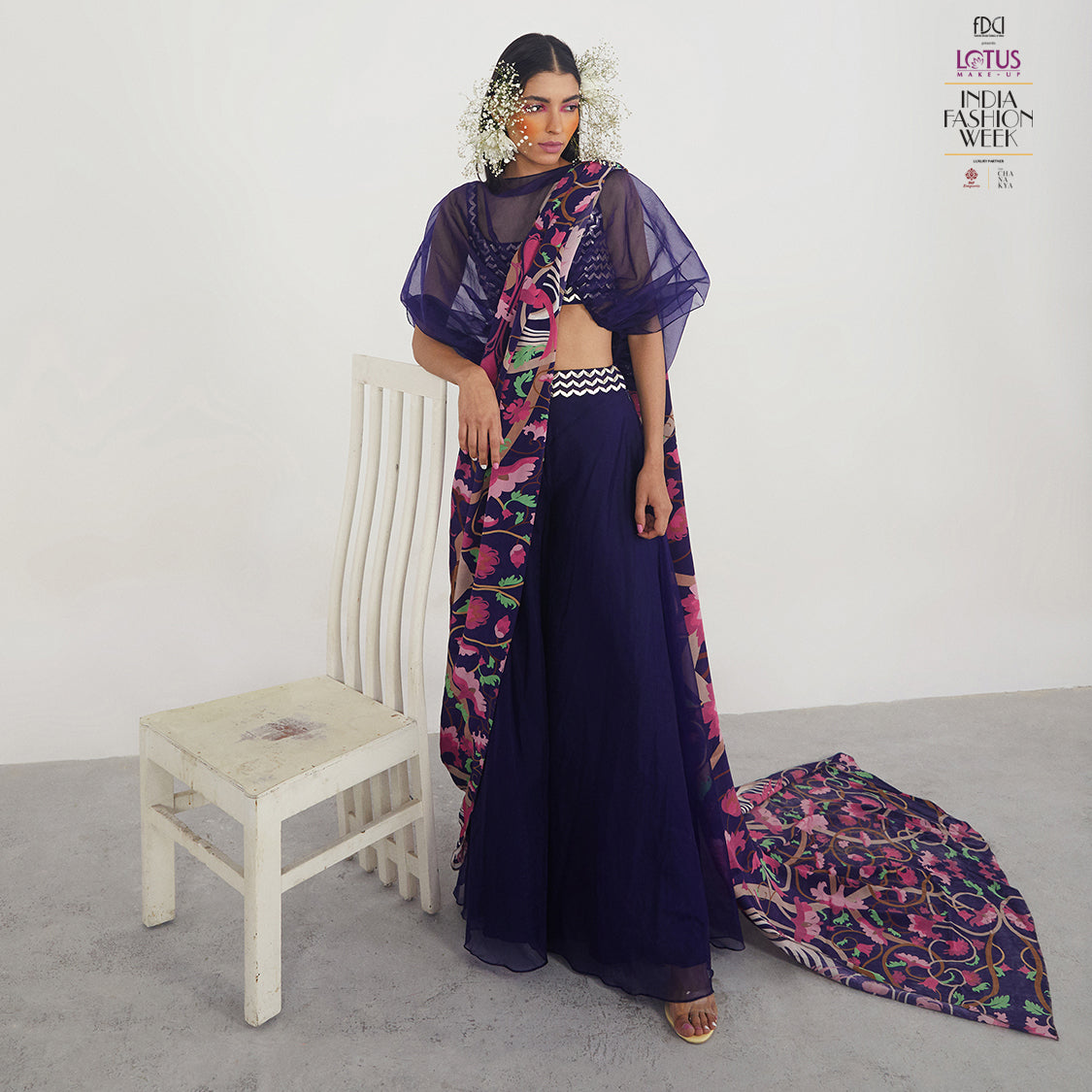 Embroidered Pre-draped Trouser Sari