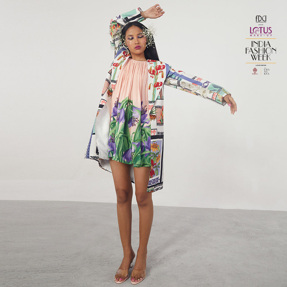 Printed Pleated Dress