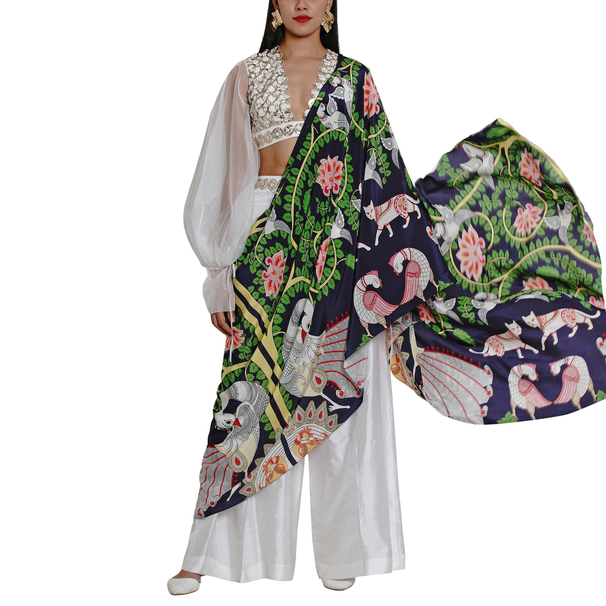 Embroidered Pre-draped Trouser Sari
