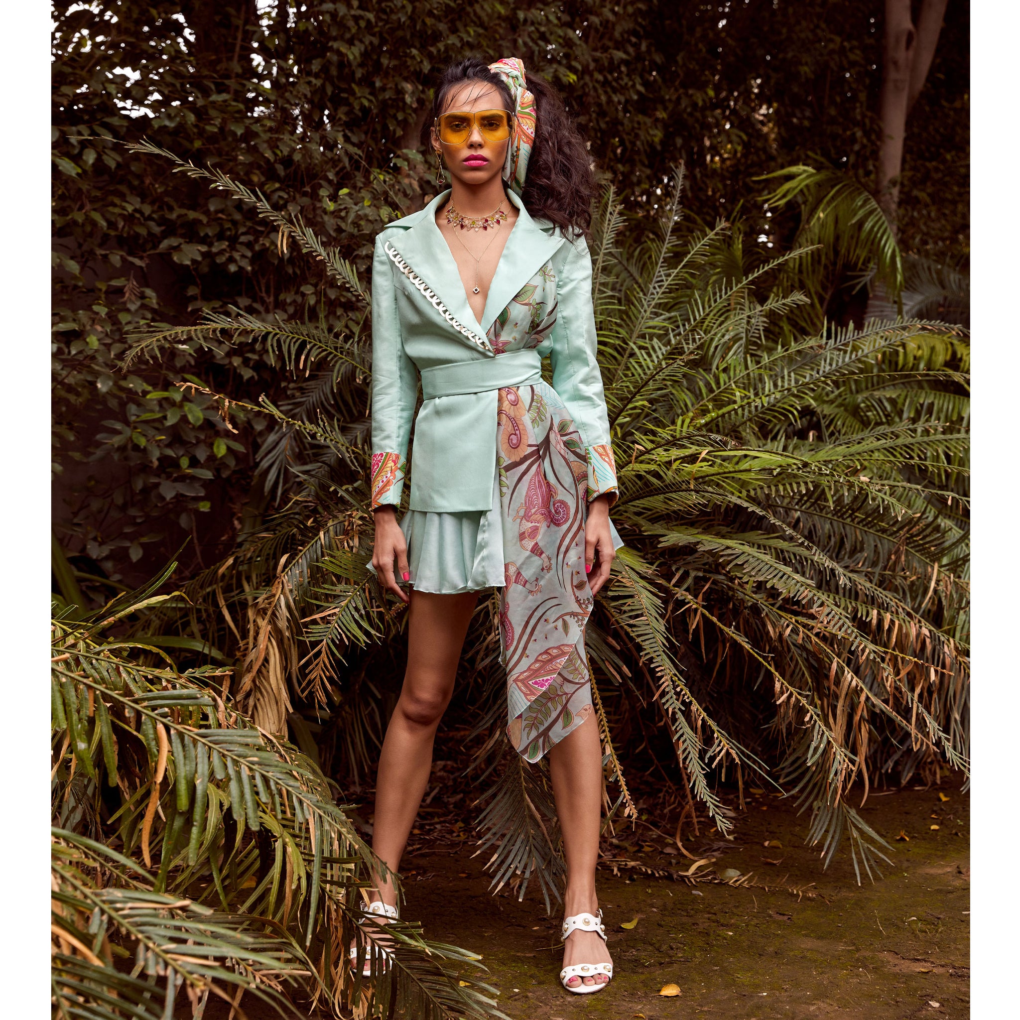 Embroidered Wrap Jacket