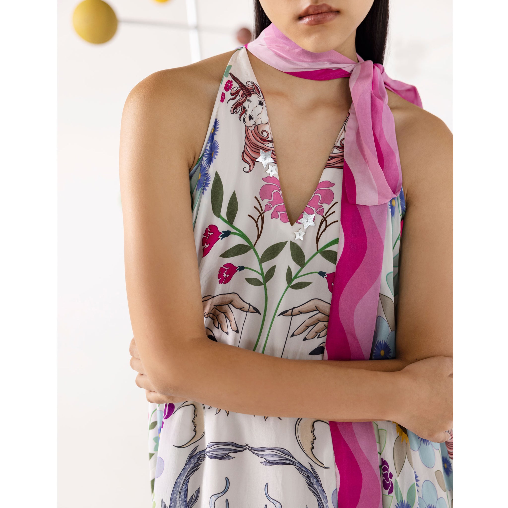 Embroidered Knot Dress