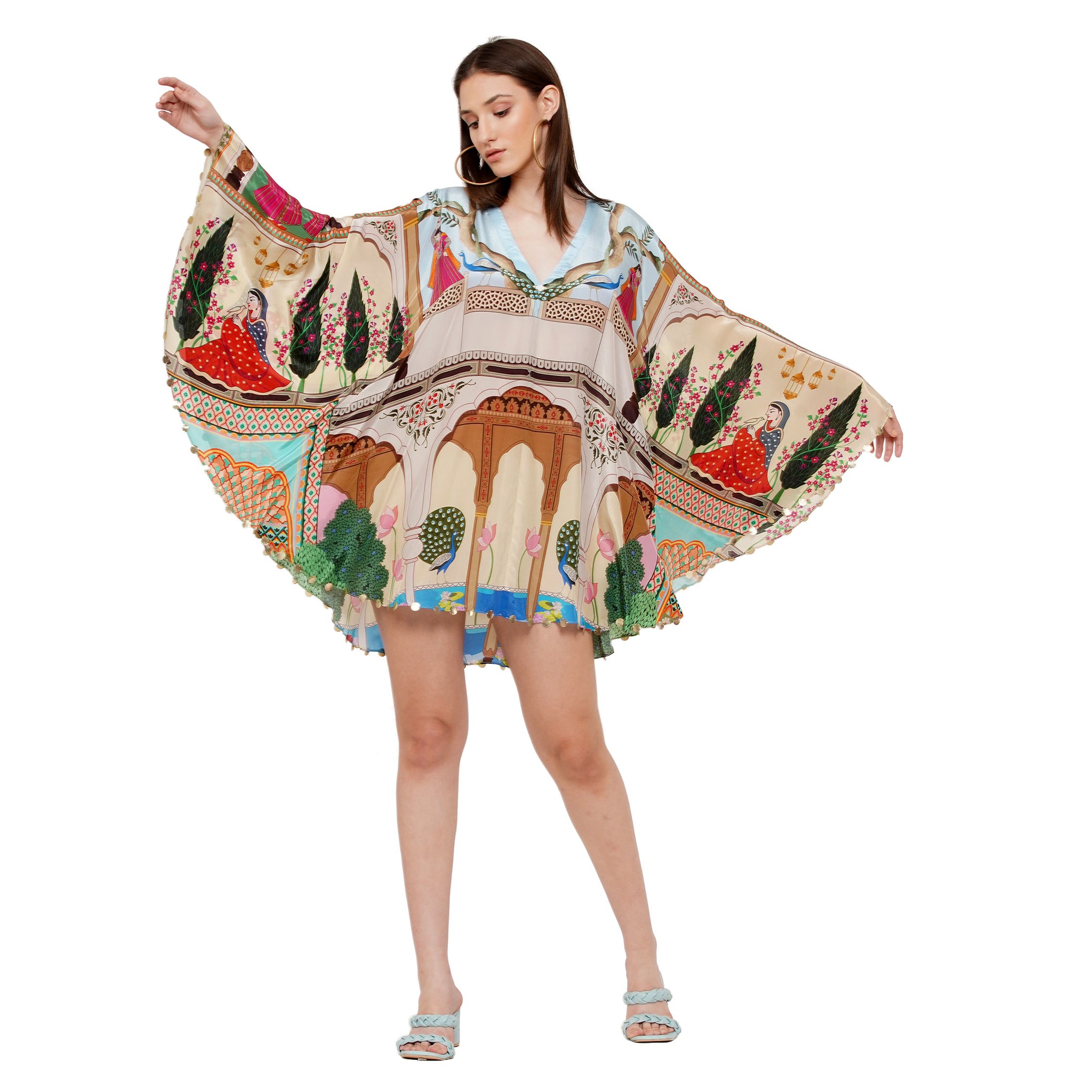 Embroidered Kaftan Dress
