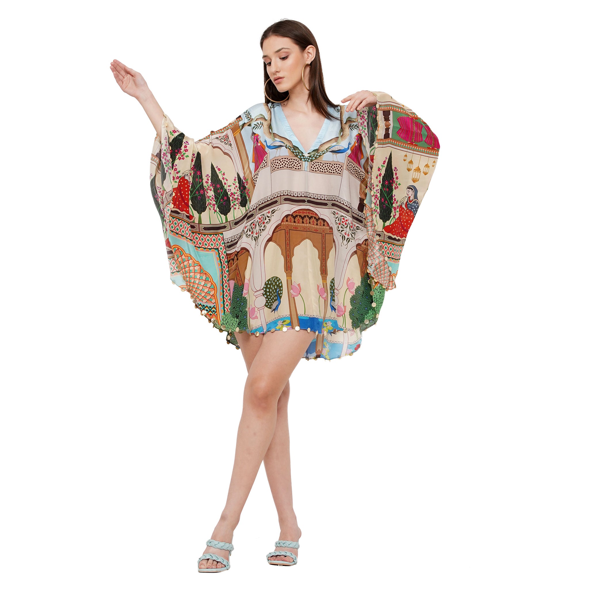 Embroidered Kaftan Dress