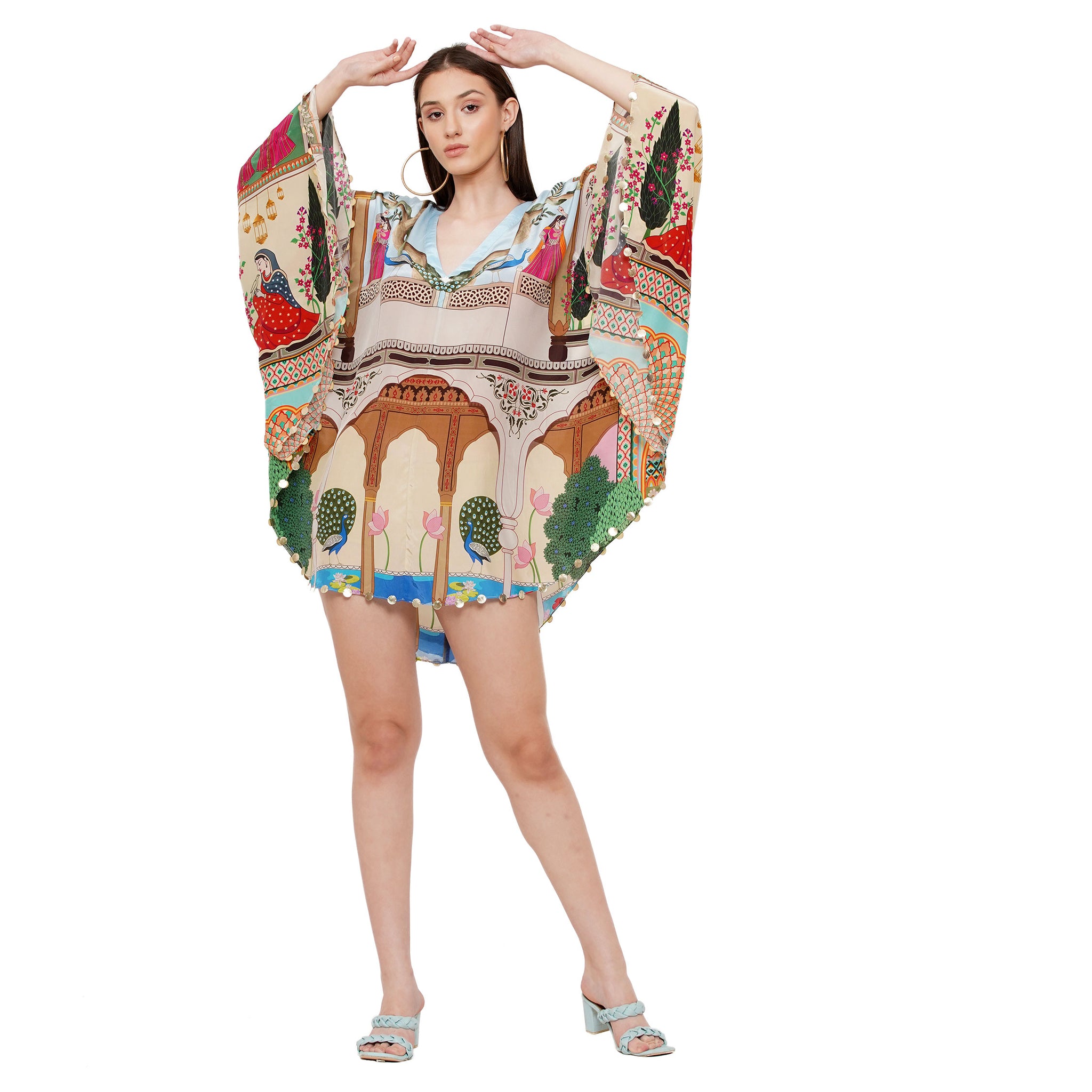 Embroidered Kaftan Dress