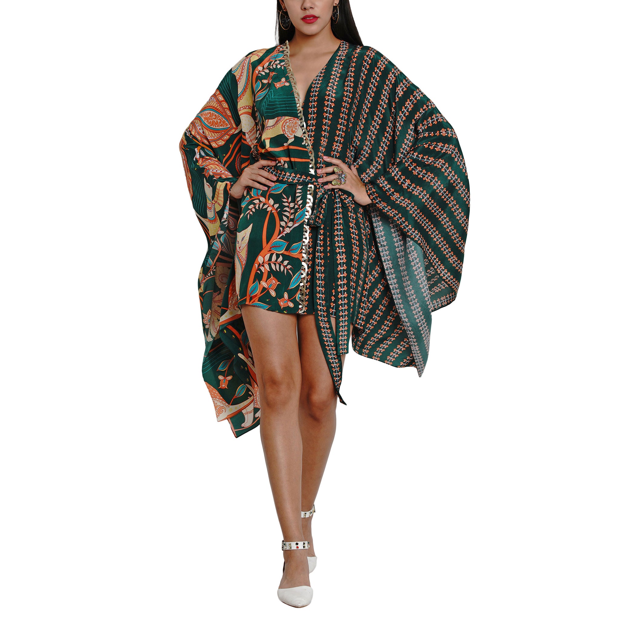 Printed Embroidered Kaftan