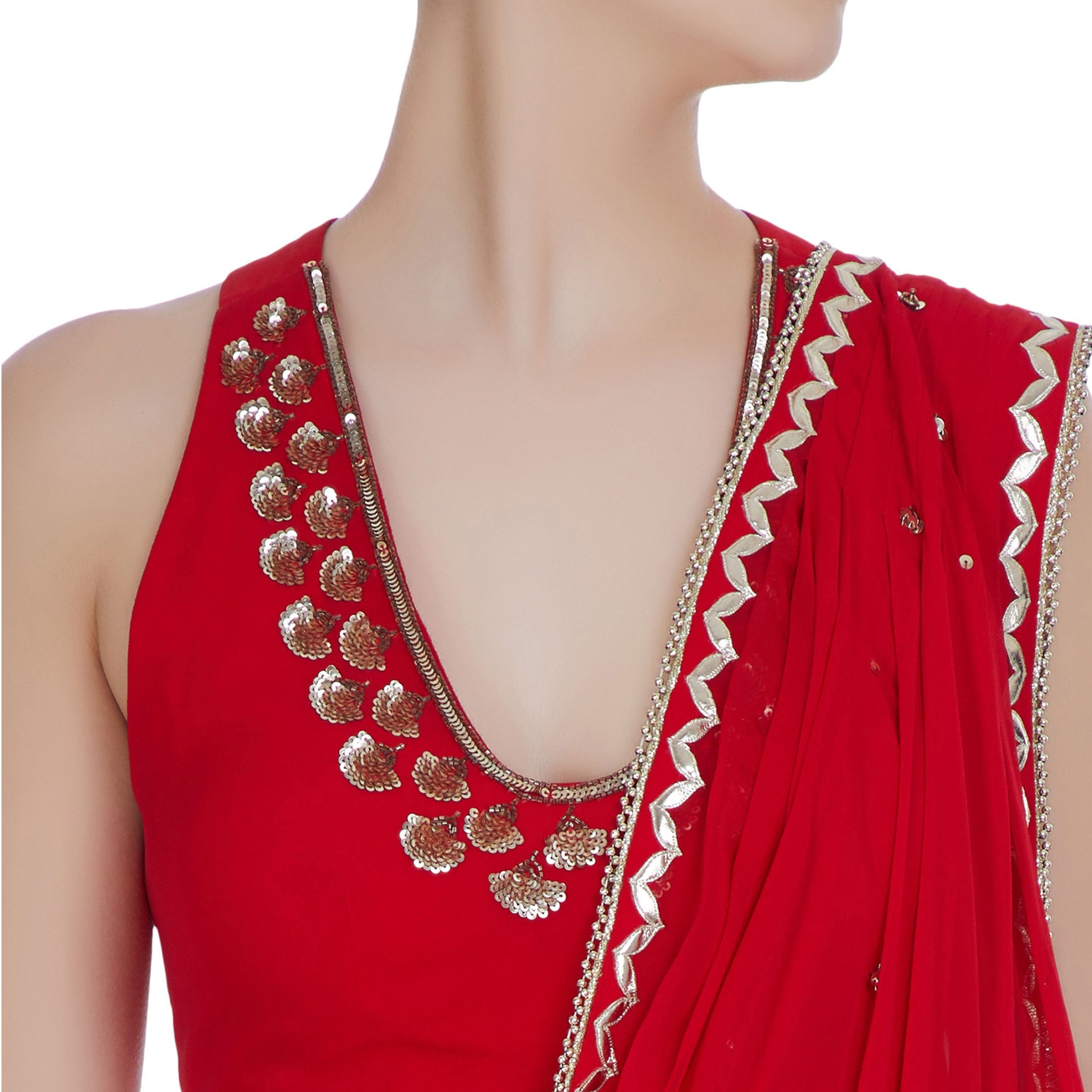 Embroidered Pre-Draped sari