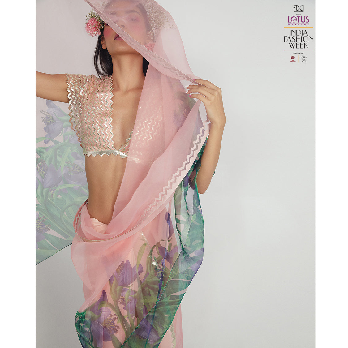 Embroidered Half and Half Sari