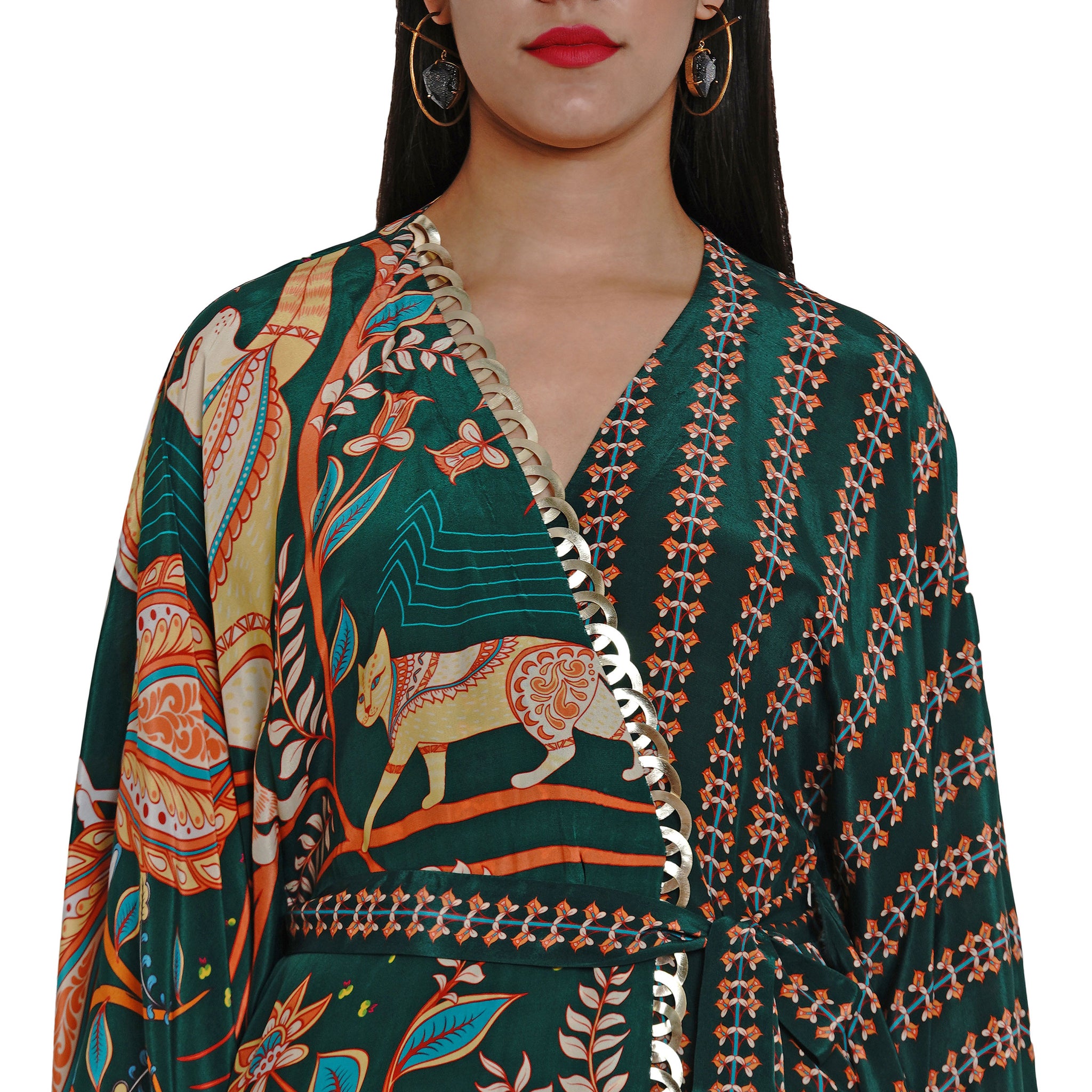 Printed Embroidered Kaftan