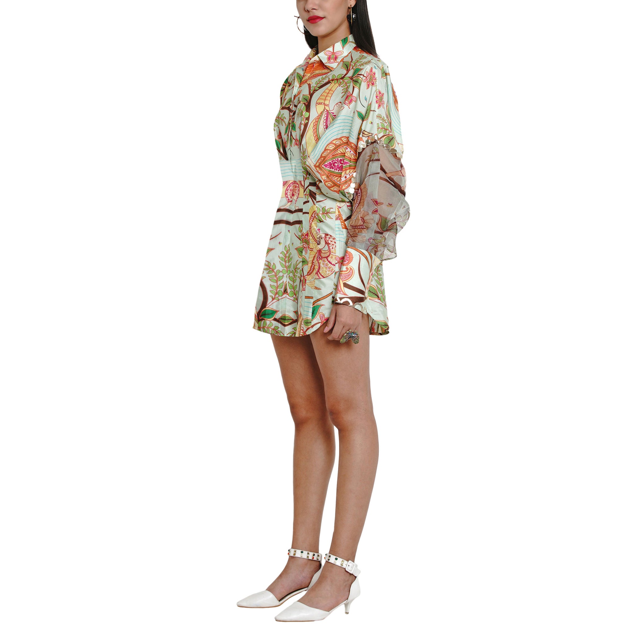 Embroidered Shirt Dress