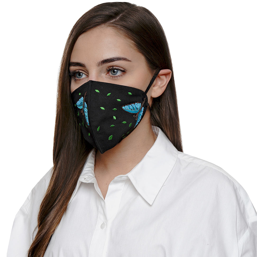 Dragonfly Embroidered Mask