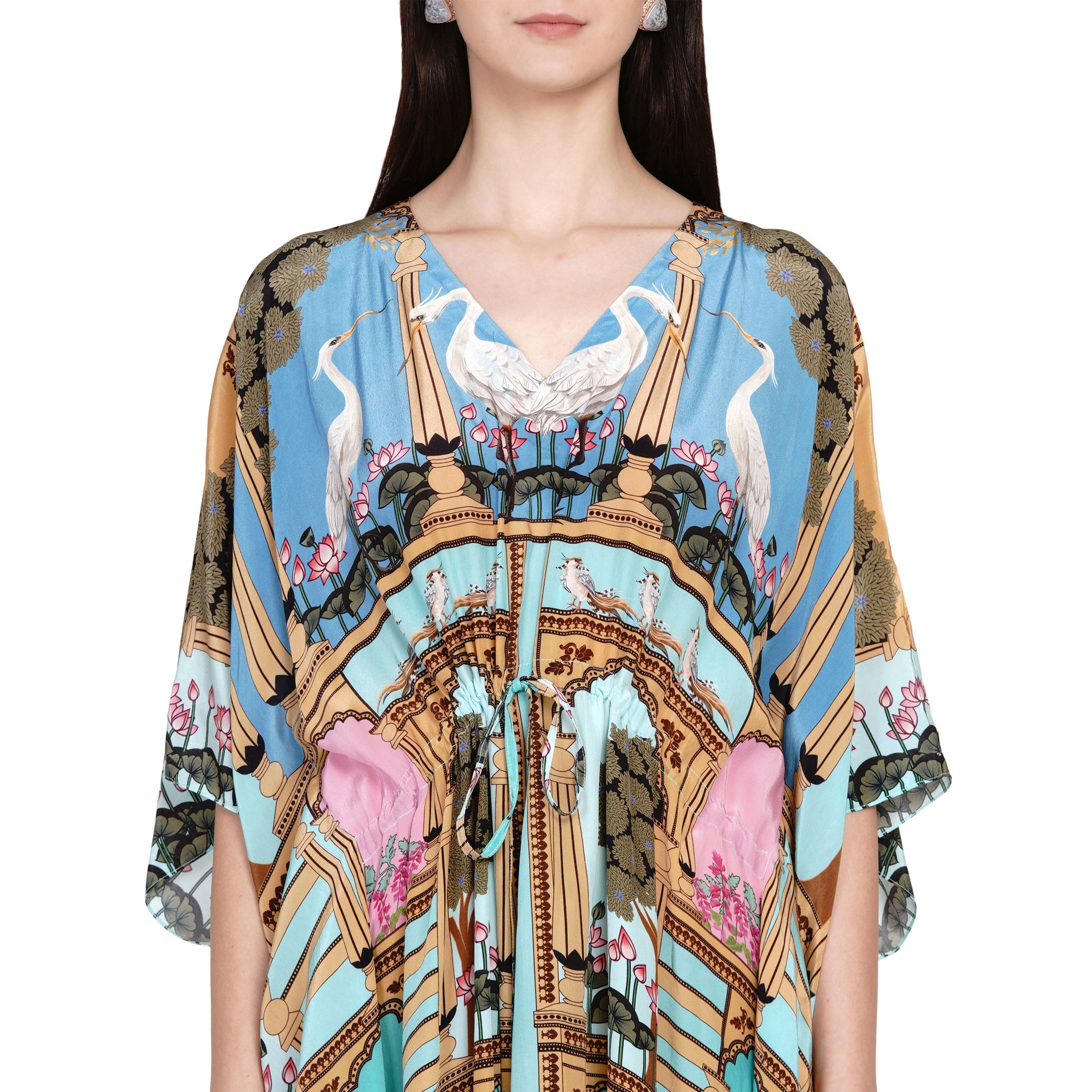 Printed kaftan with slit