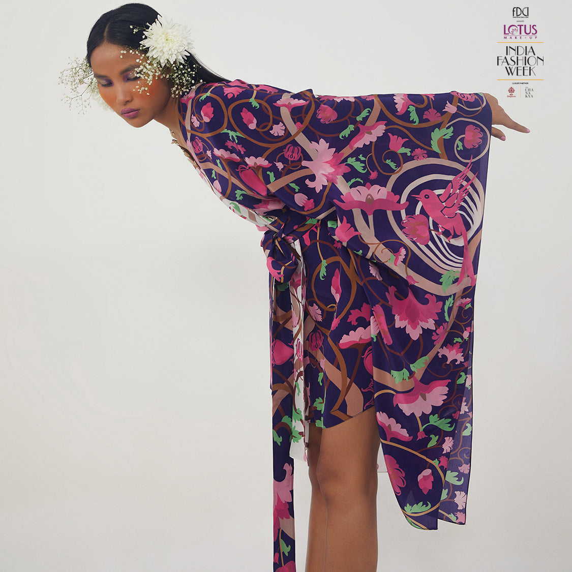 Embroidered Printed Kaftan