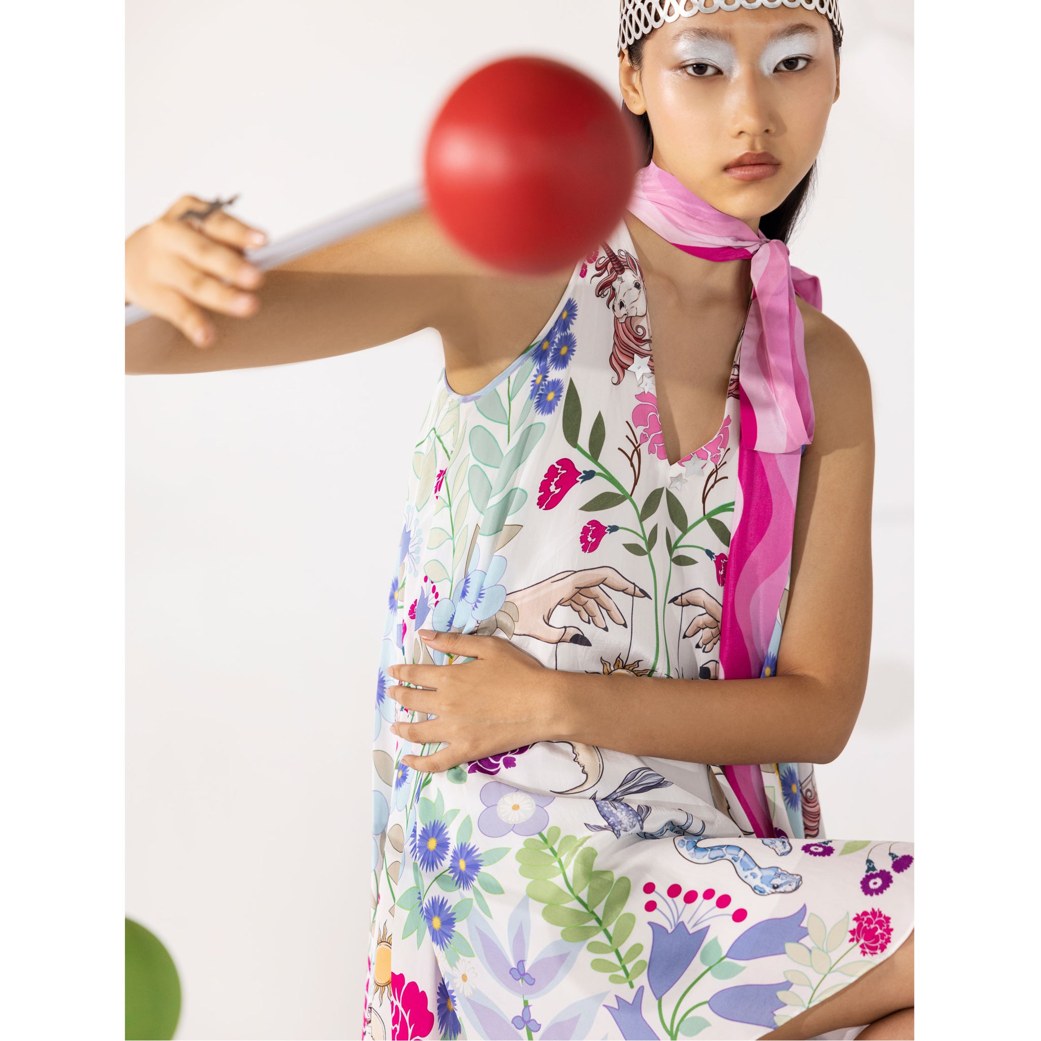 Embroidered Knot Dress