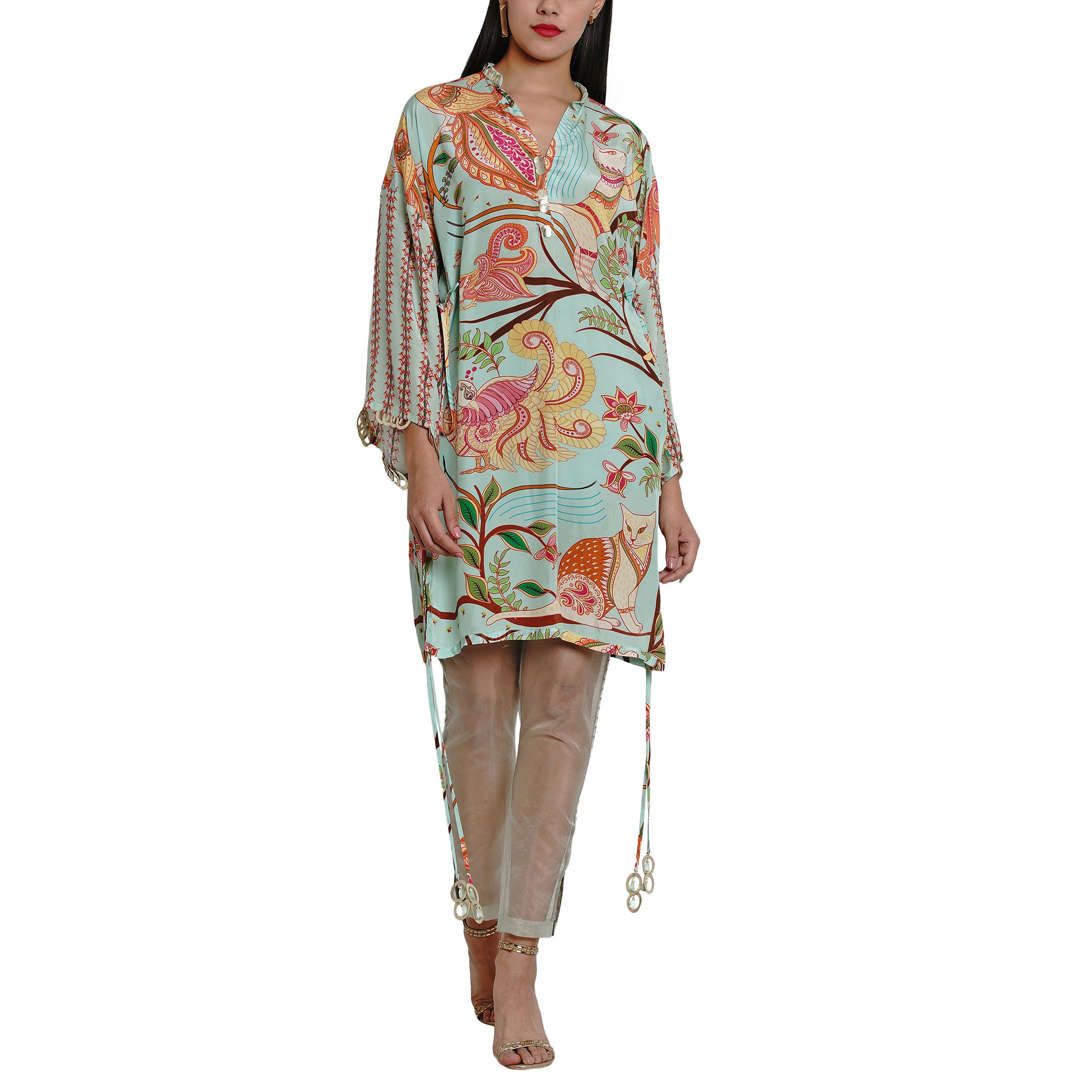 Embroidered Printed Tunic