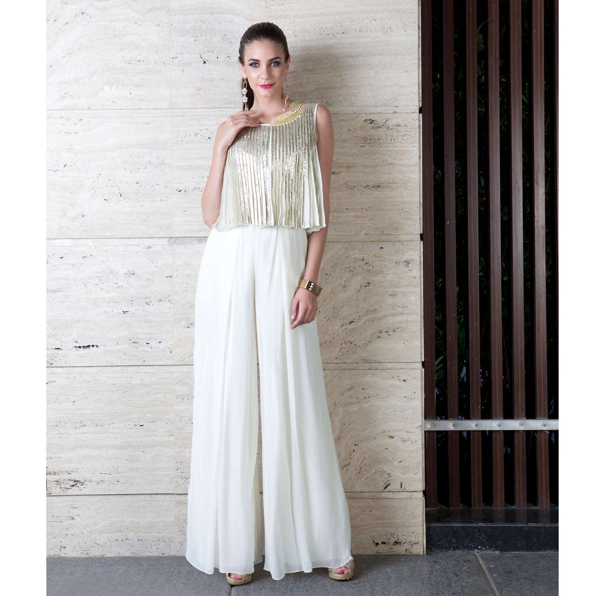 Buy Ted Baker Women White Cape Jumpsuit With Ladder Lace Details Online -  904057 | The Collective