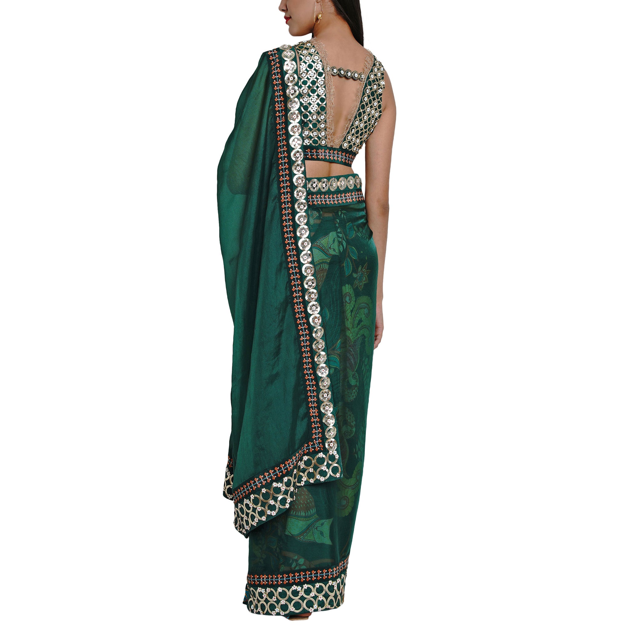 Embroidered Half & Half Sari
