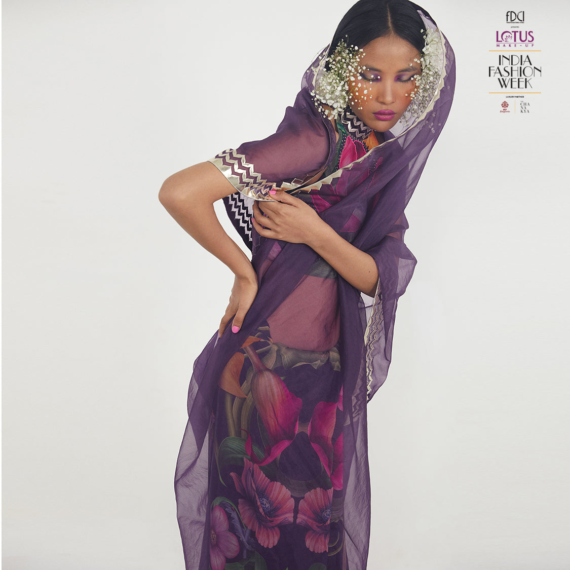 Embroidered Half and Half Sari