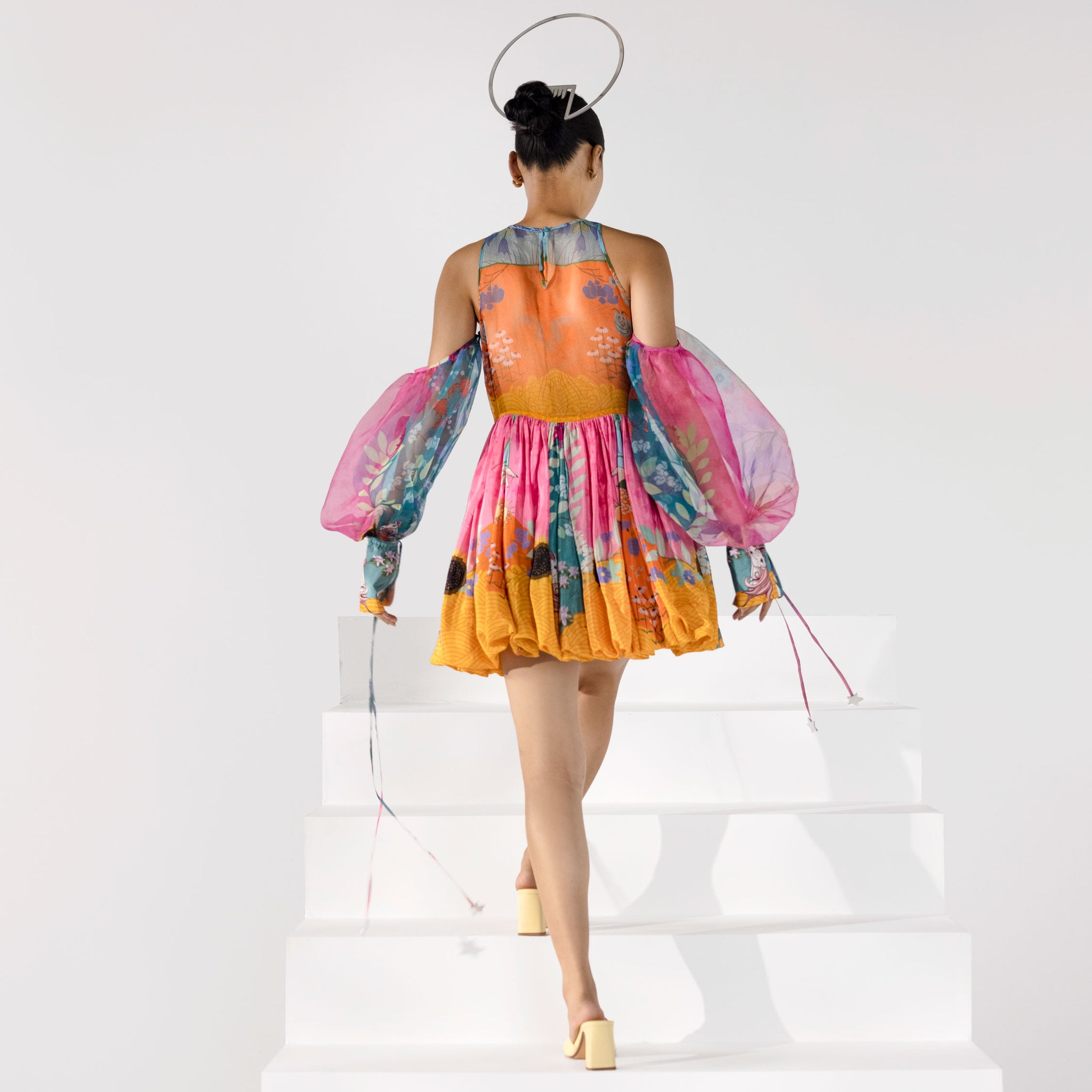 Embroidered Balloon Dress