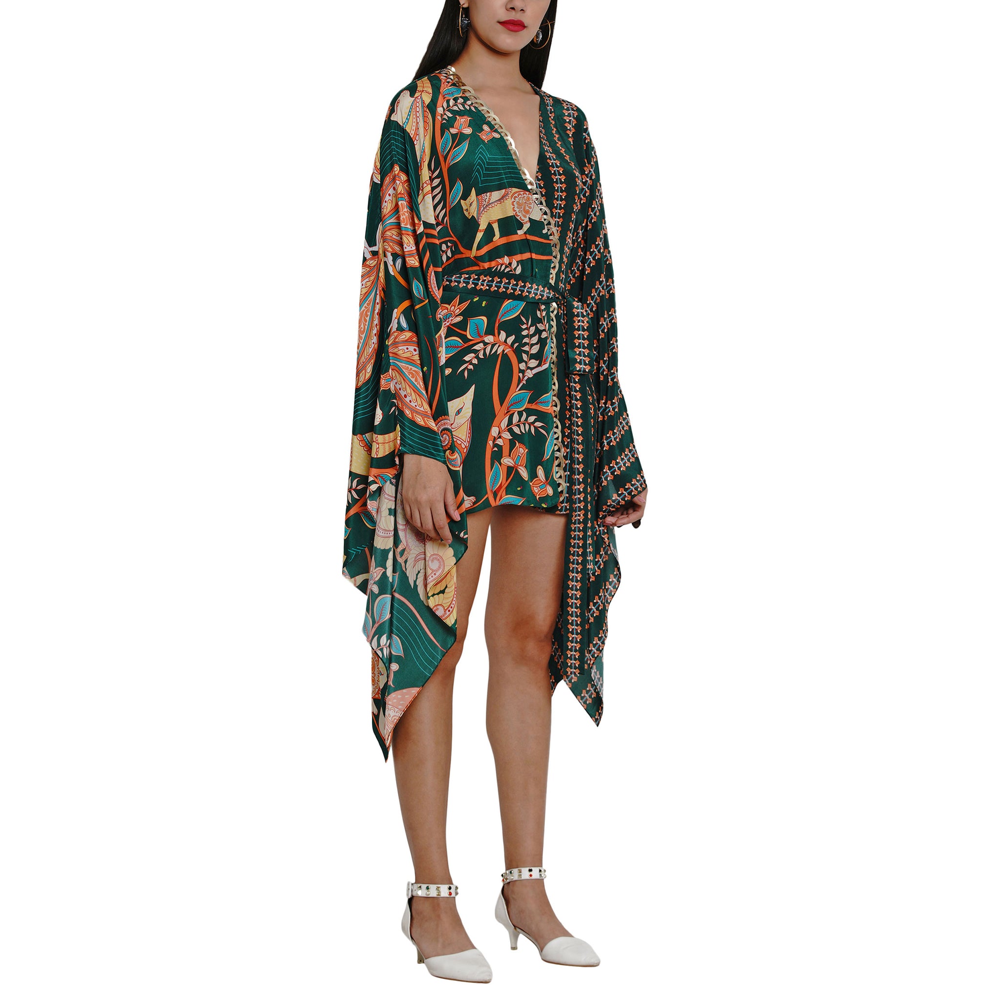 Printed Embroidered Kaftan