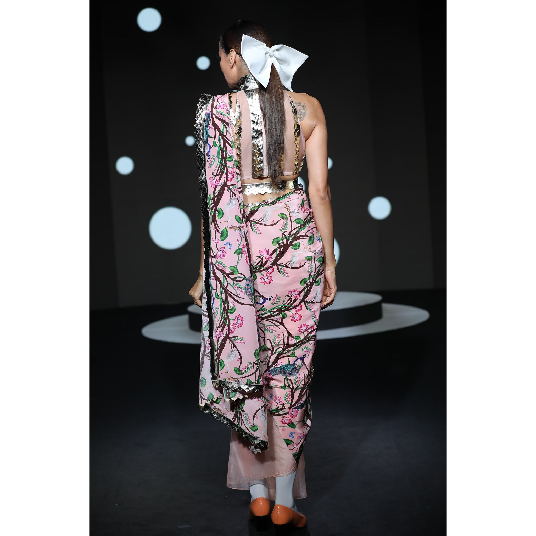 Embroidered Half and Half Sari