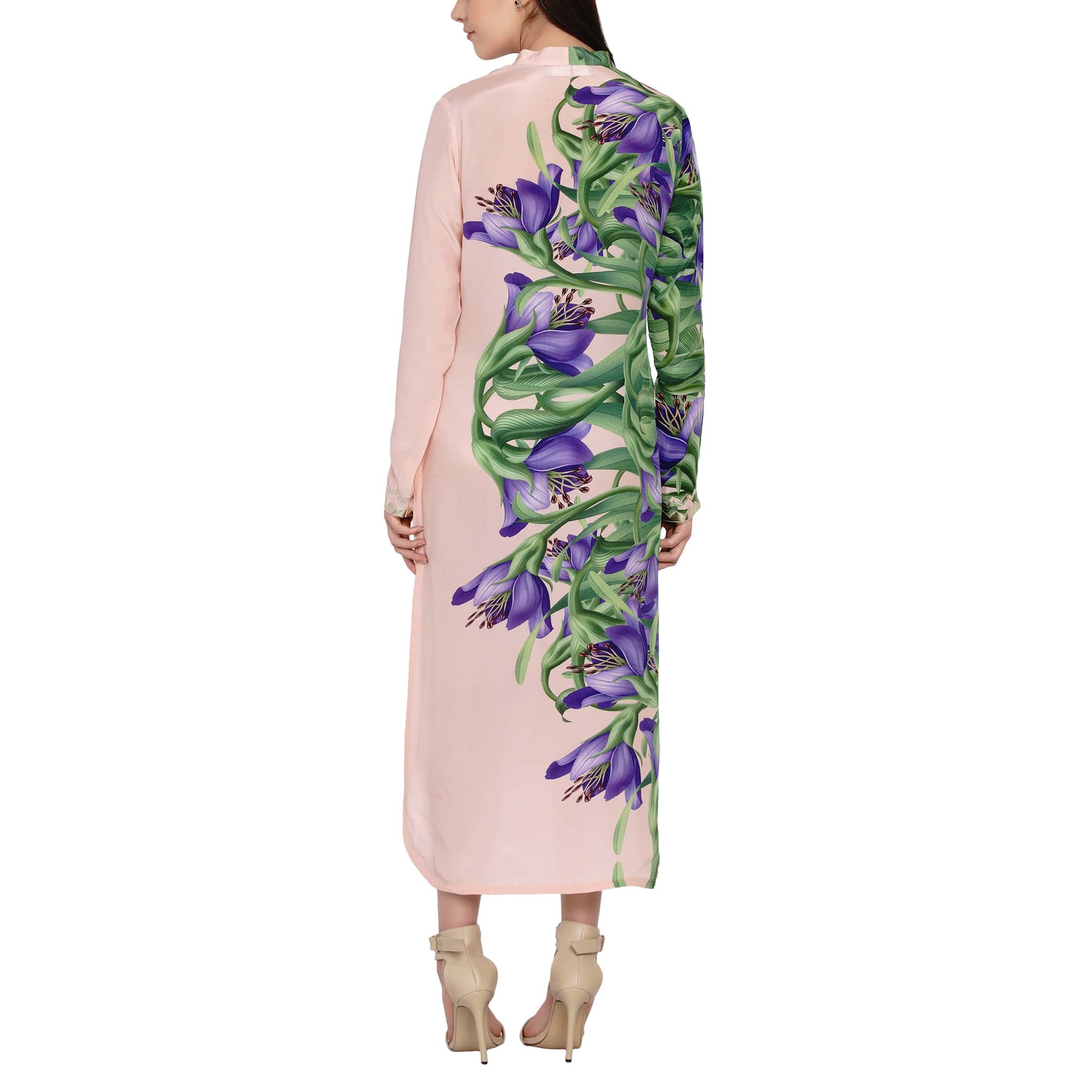 Half placed printed tunic