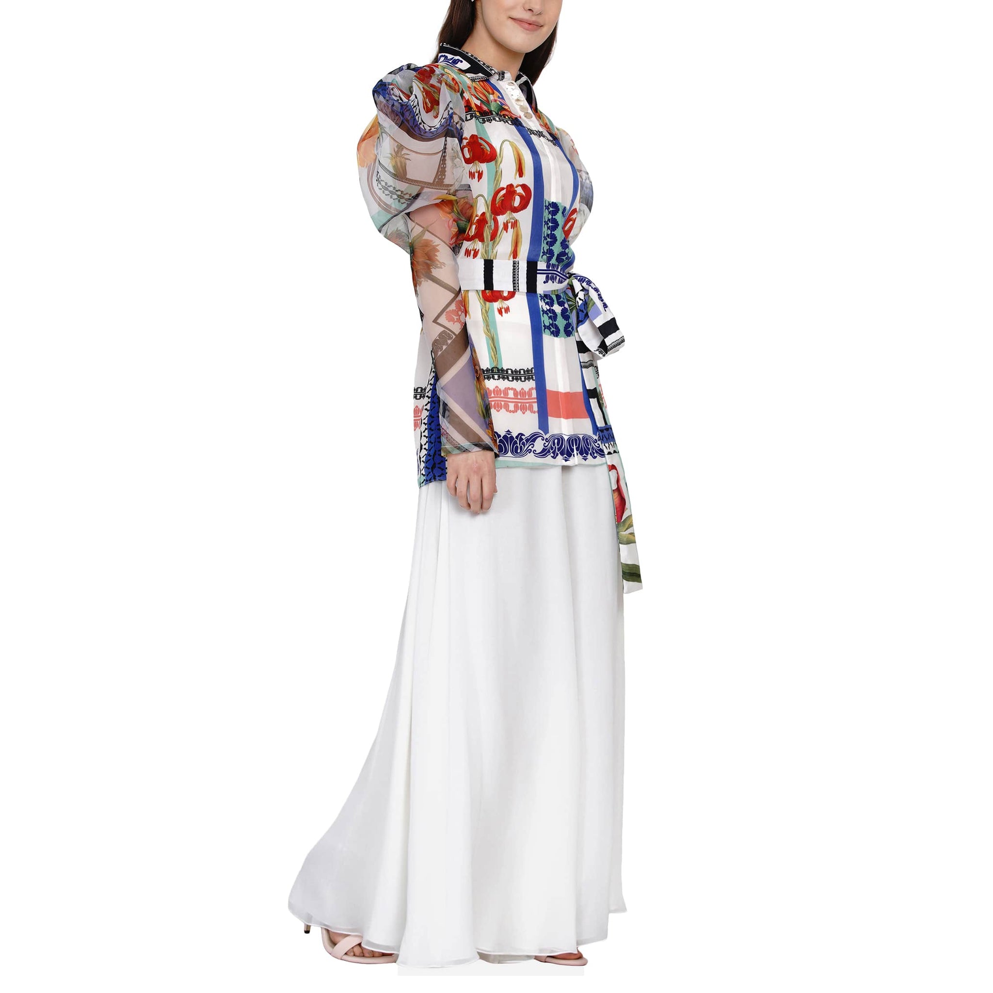 Embroidered Shirt with Statement Sleeves