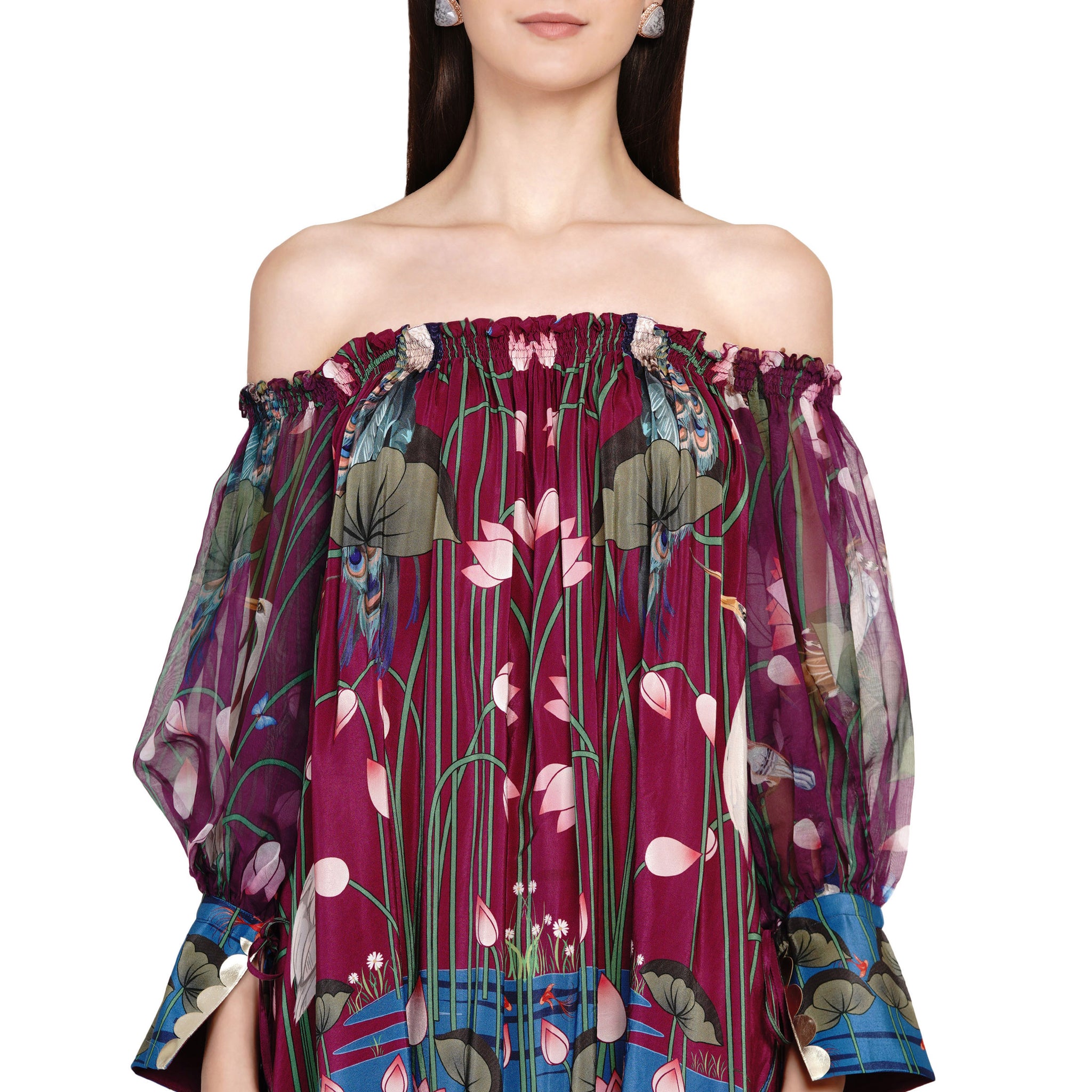 Embroidered Off Shoulder Dress