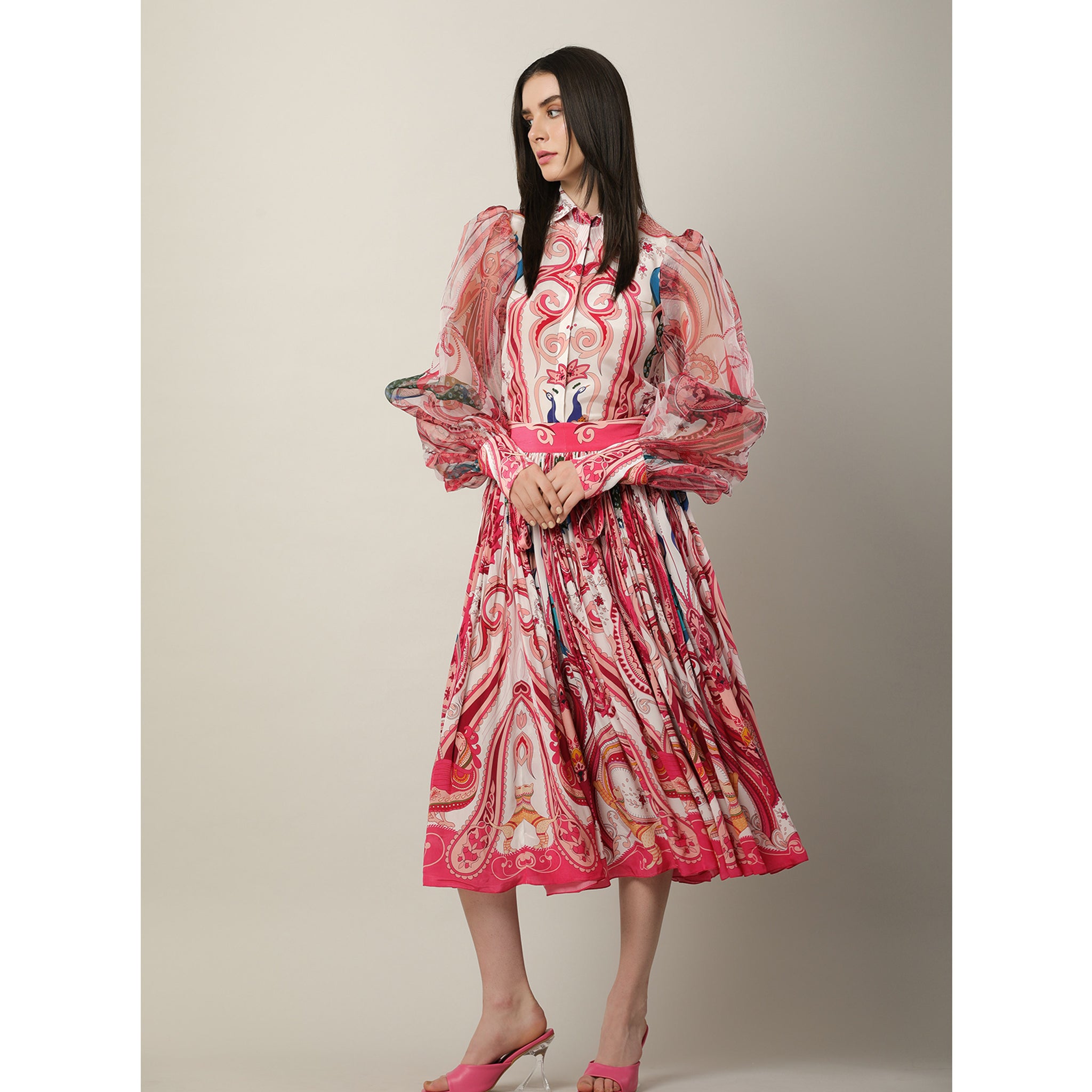 Printed Flared Skirt
