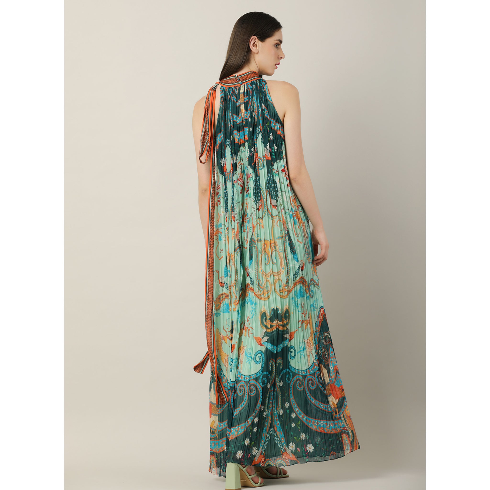 Pleated Embroidered Jumpsuit
