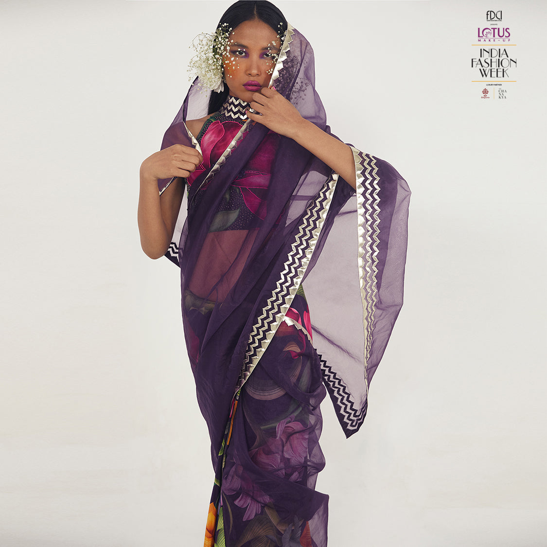 Embroidered Half and Half Sari
