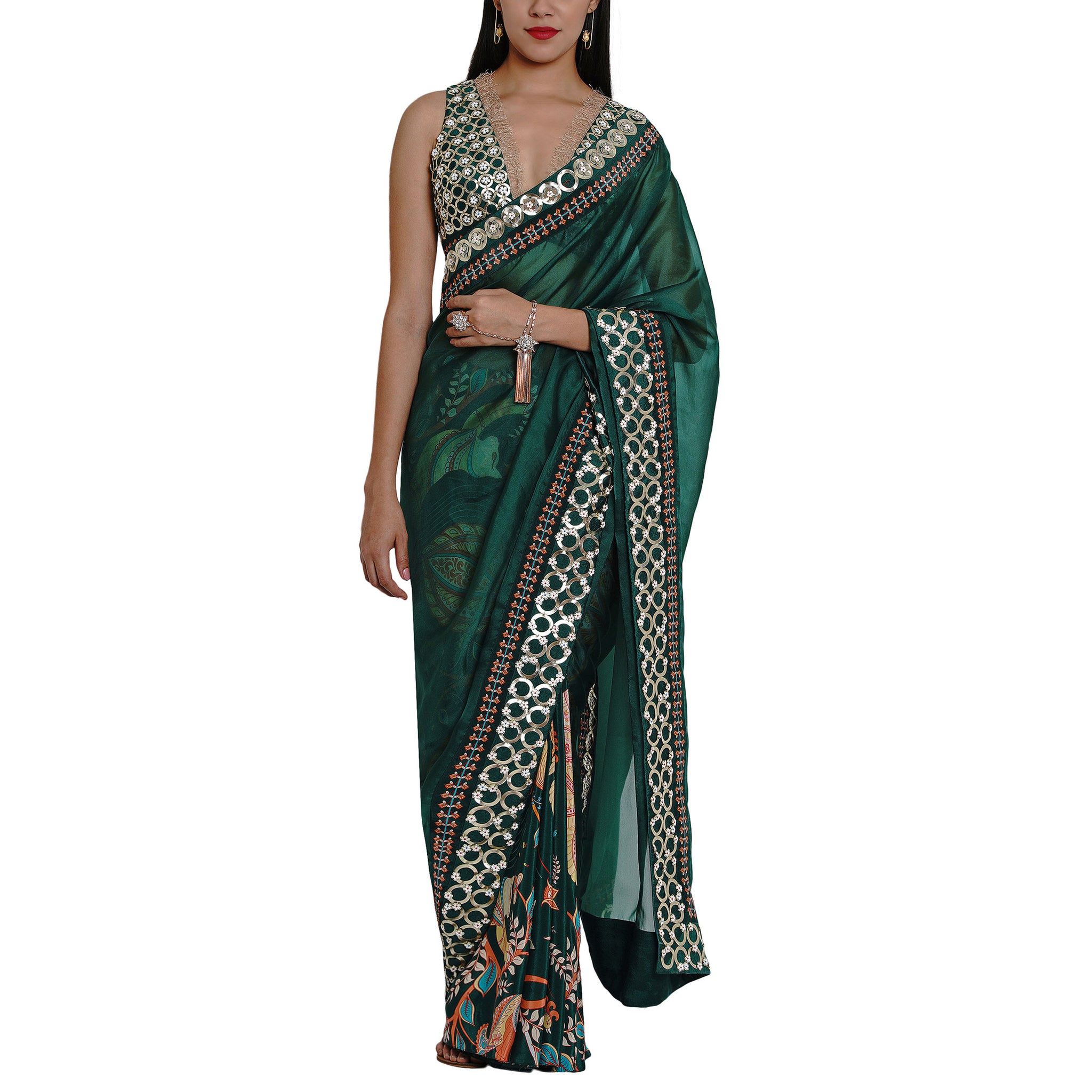 Embroidered Half & Half Sari