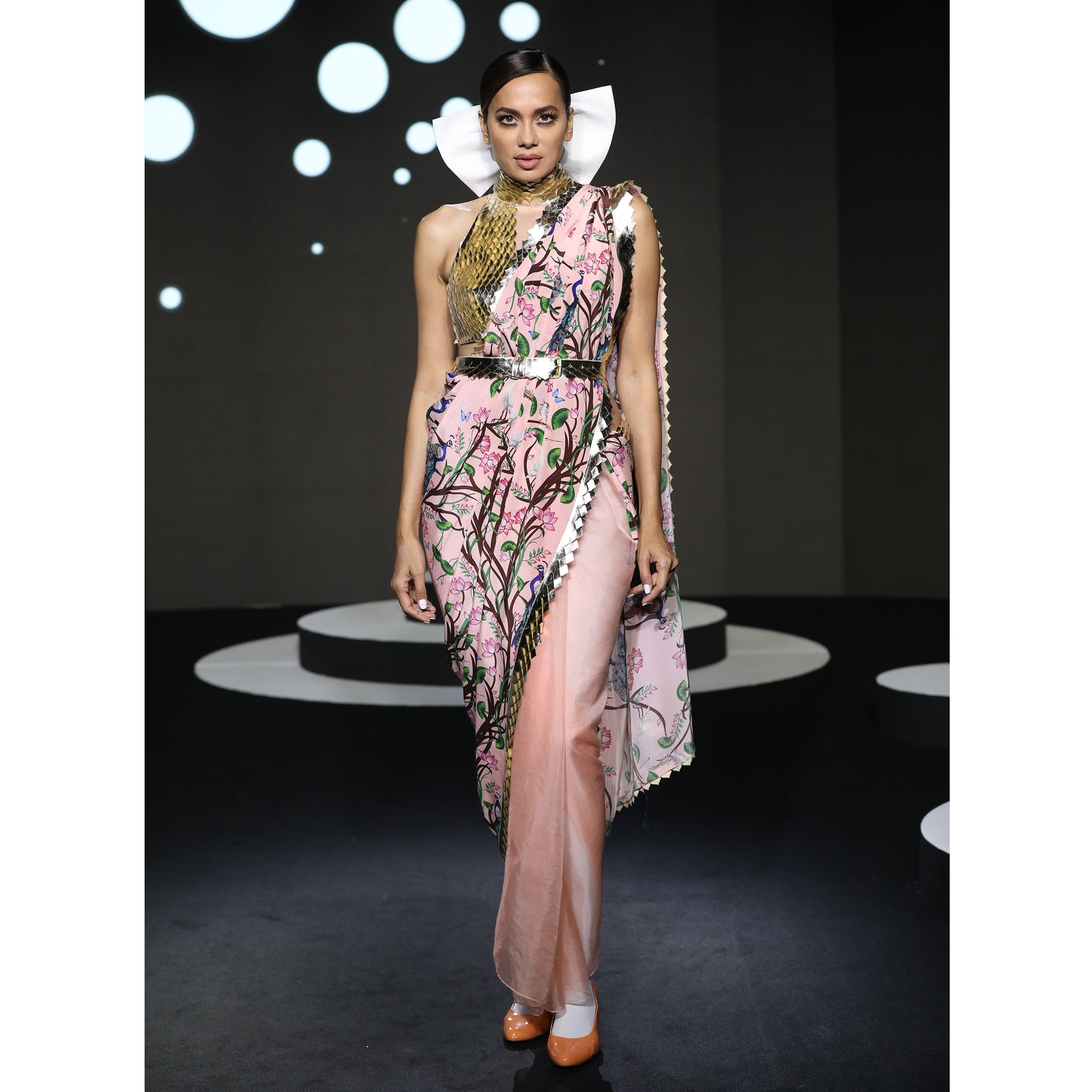 Embroidered Half and Half Sari