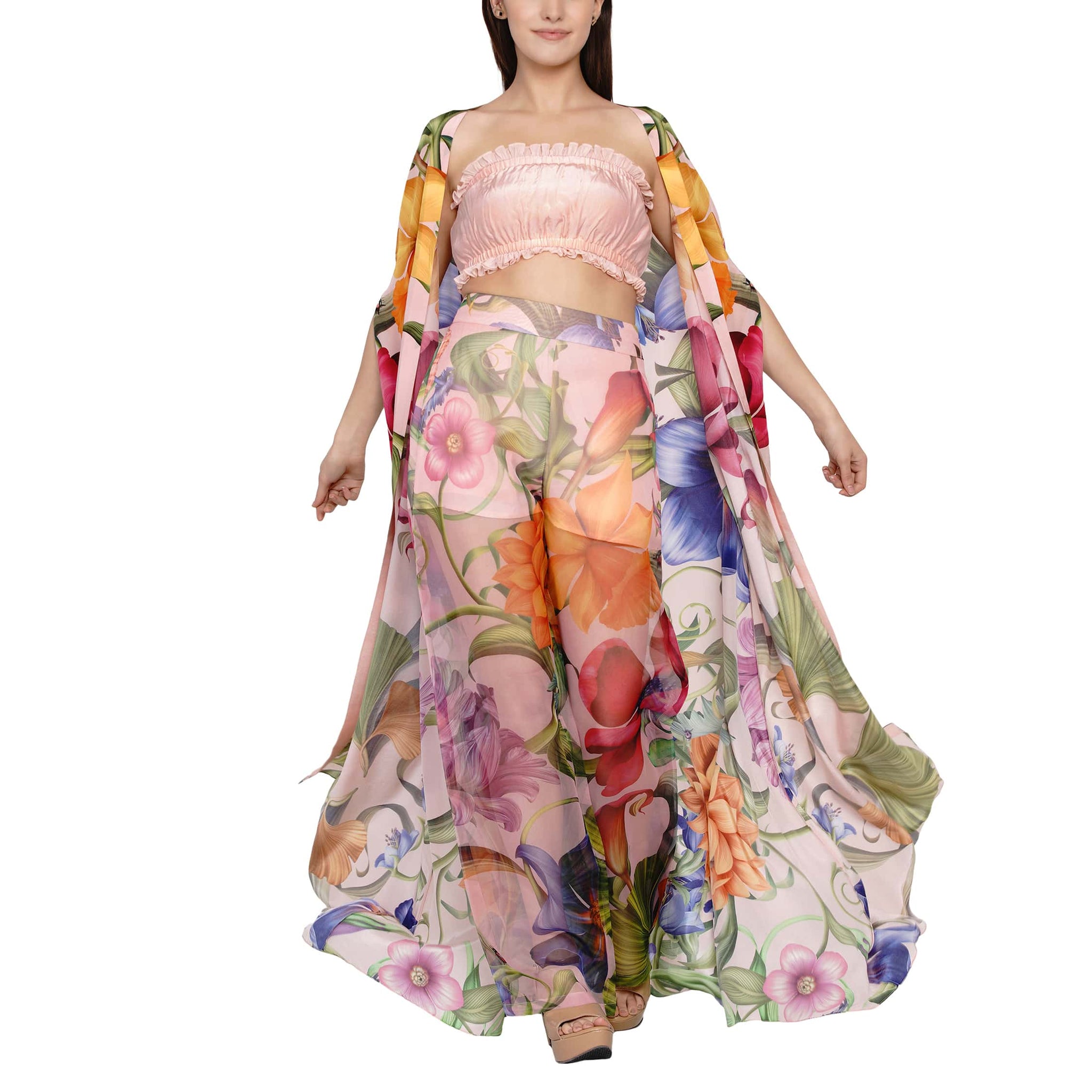 Printed Organza pants