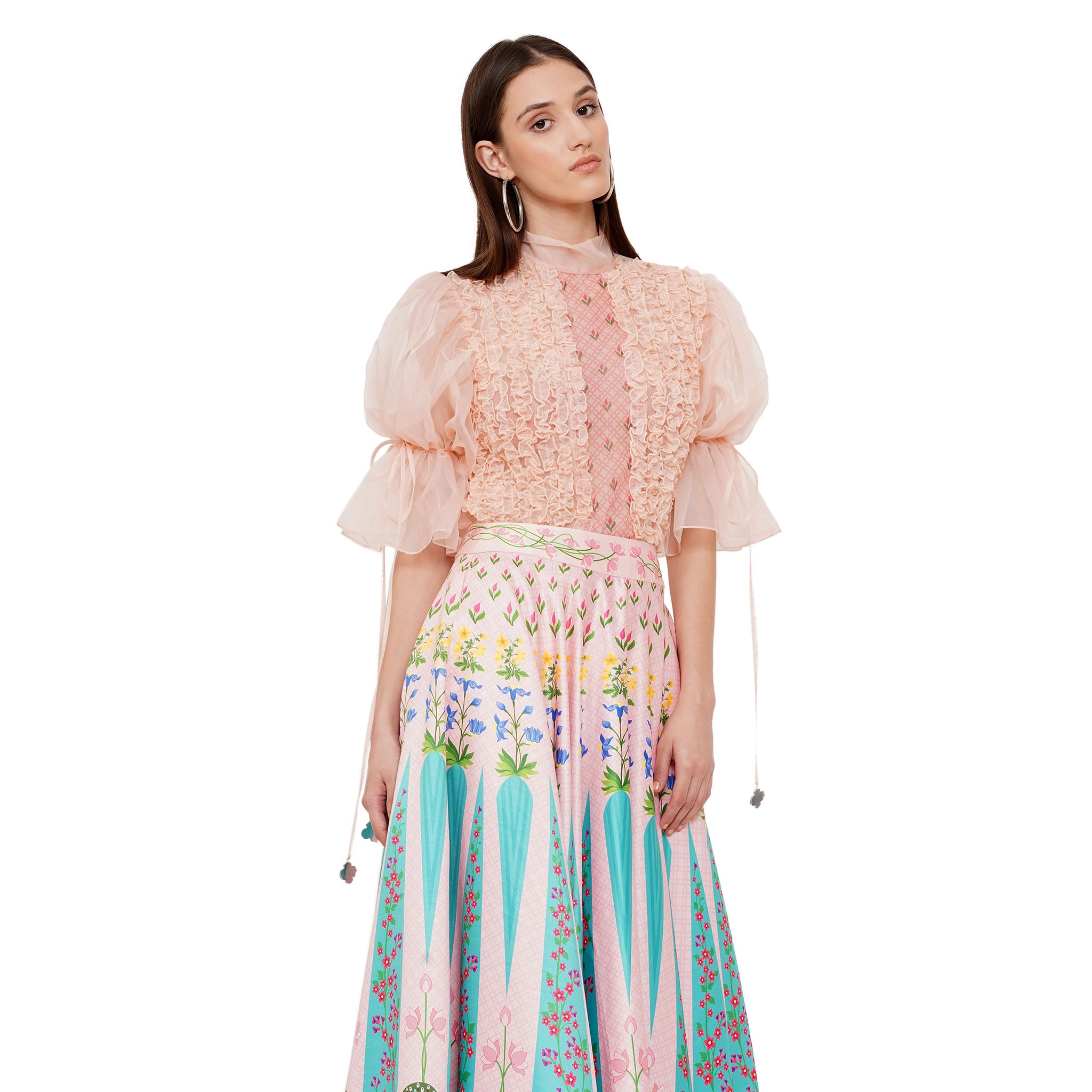 Rouched Organza Top