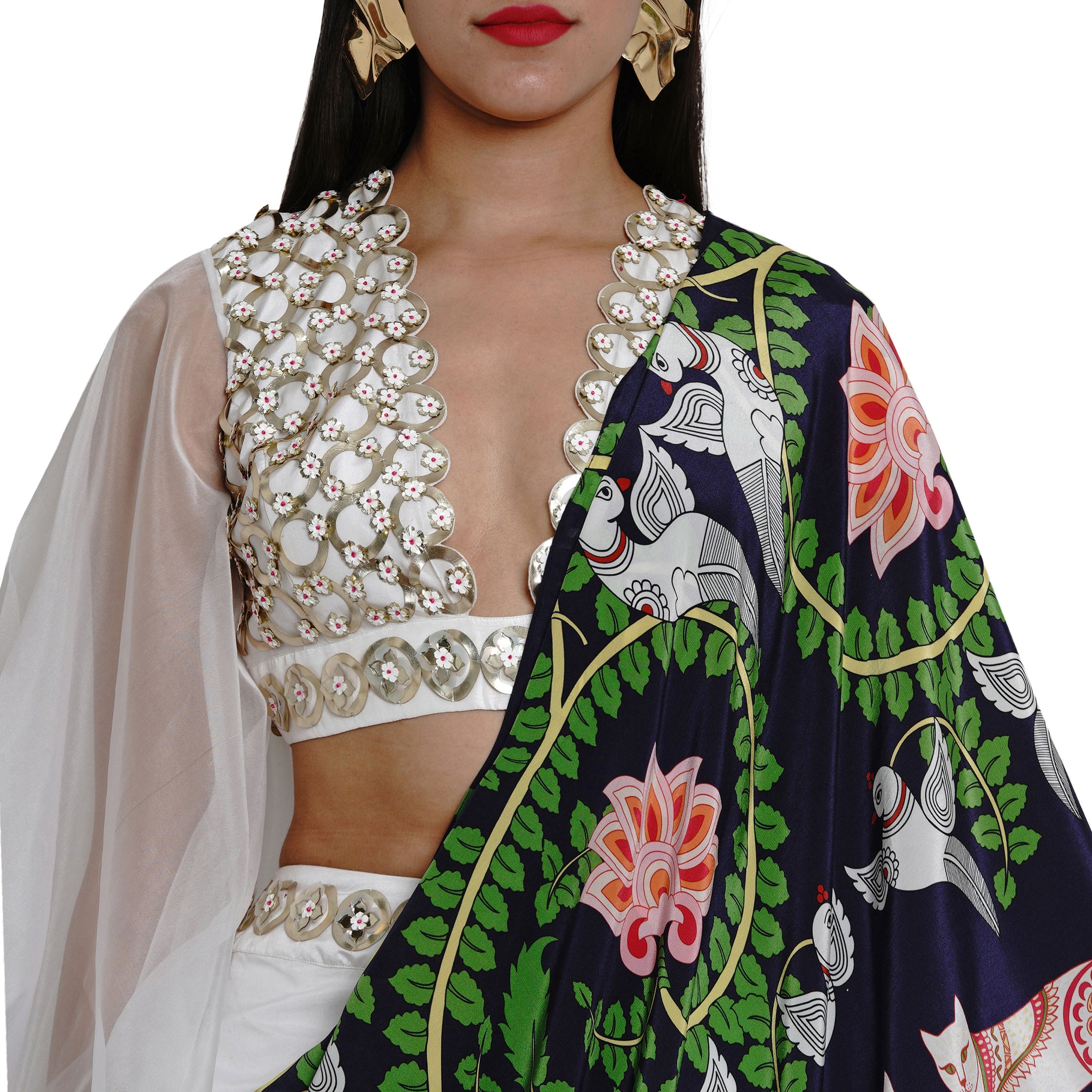 Embroidered Pre-draped Trouser Sari