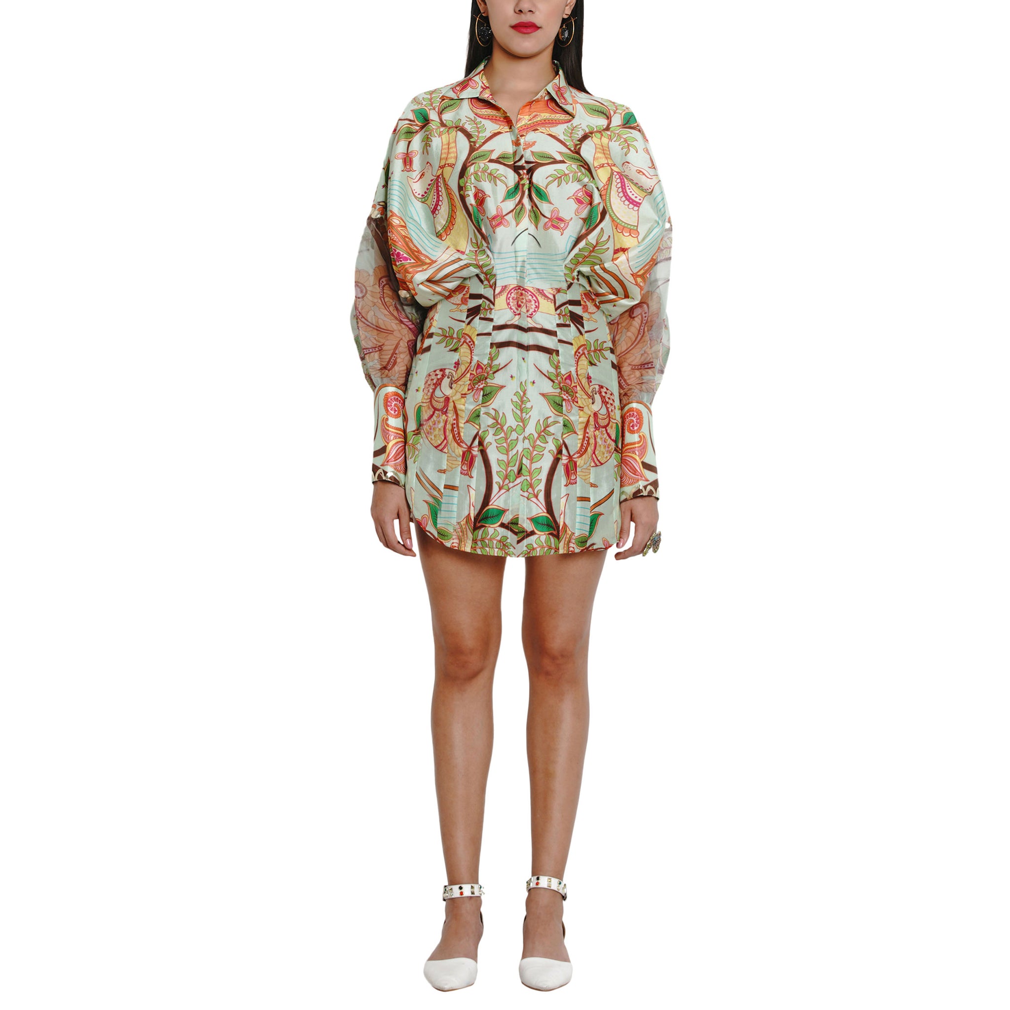 Embroidered Shirt Dress