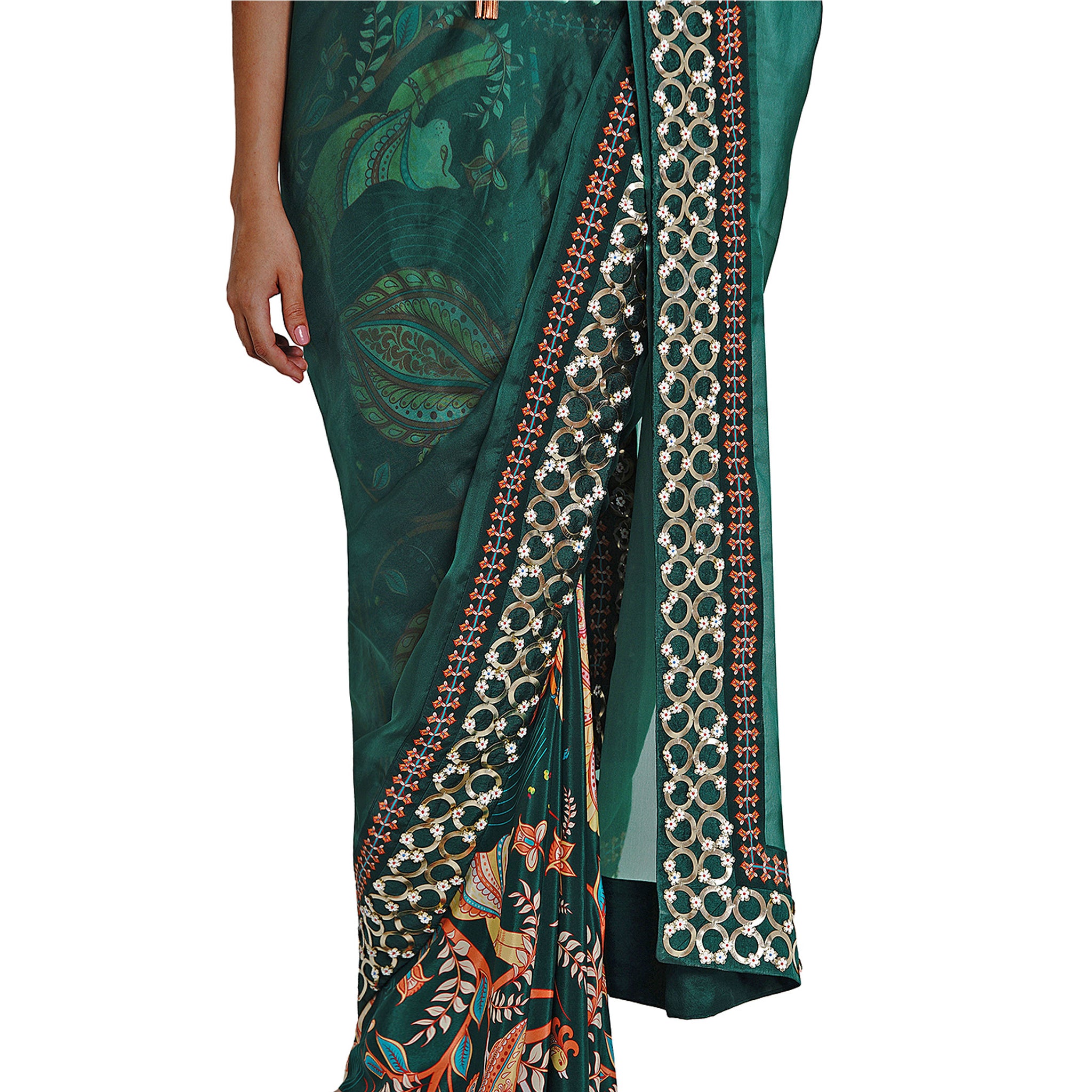 Embroidered Half & Half Sari