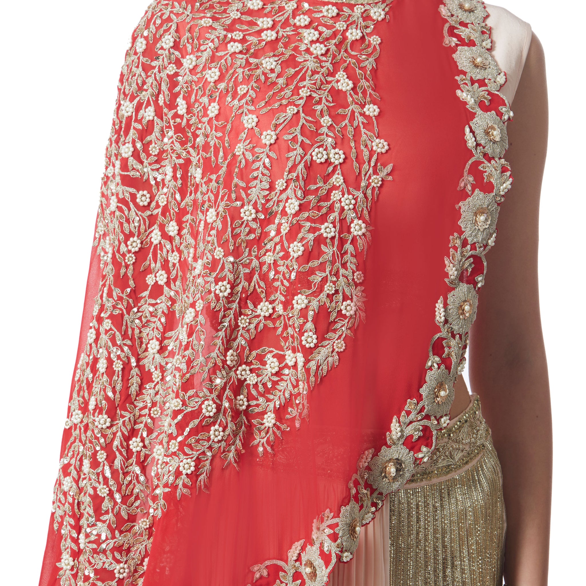Embroidered Cape Lehenga