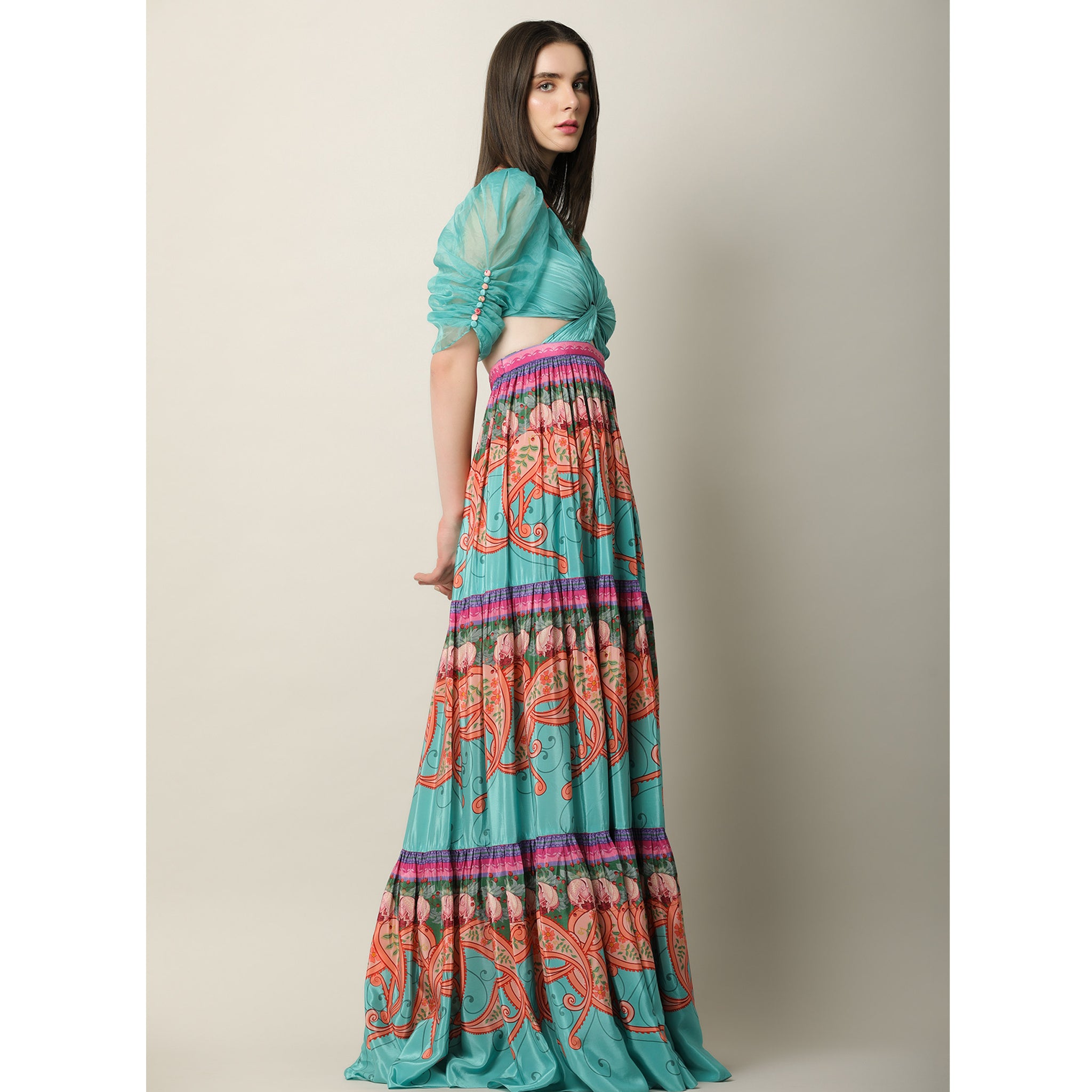 Tiered Maxi with a Draped Bodice