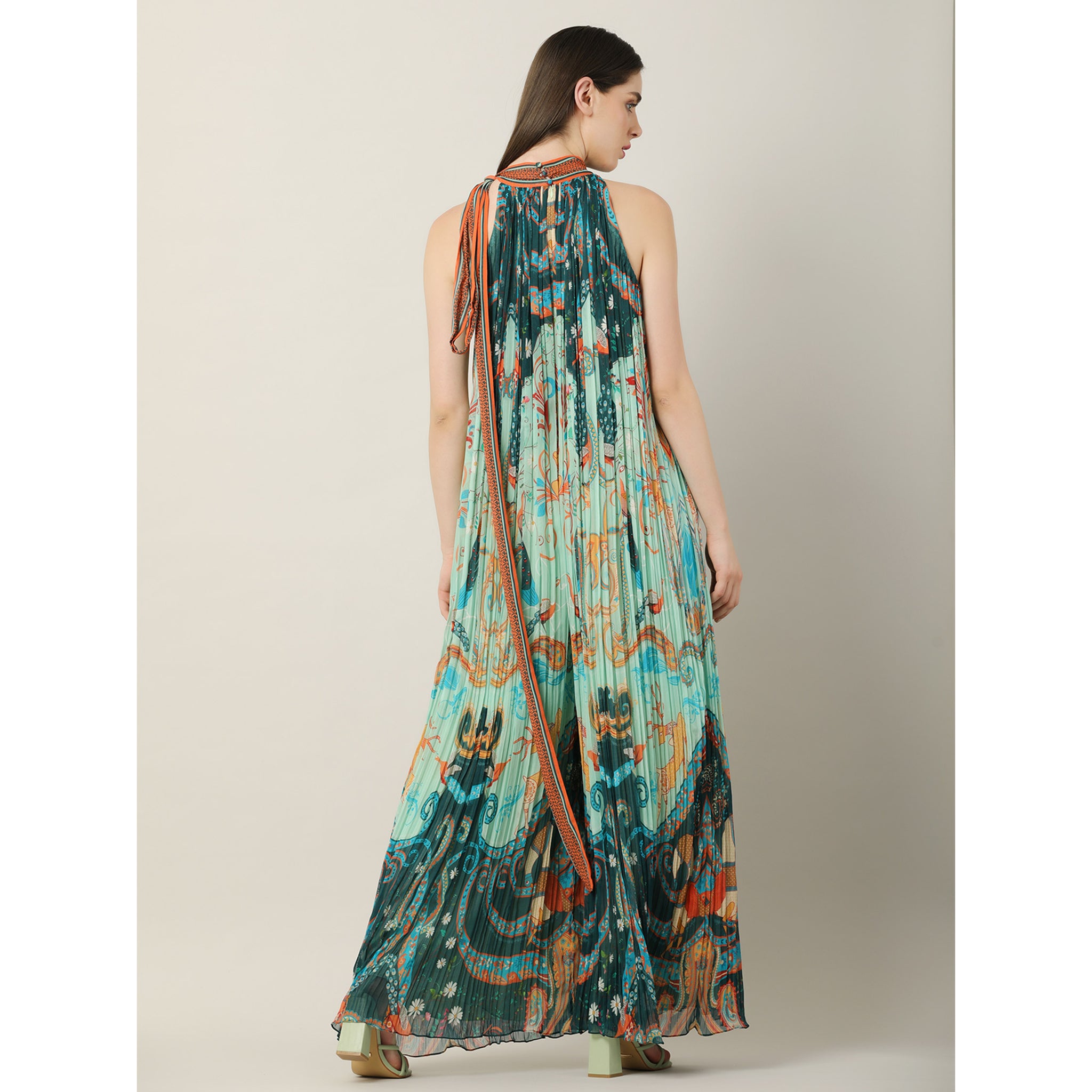 Pleated Embroidered Jumpsuit