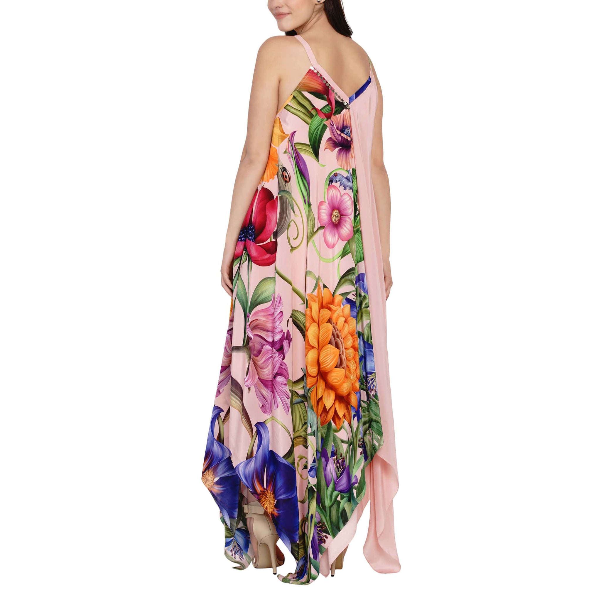 Embroidered Printed Hankerchief dress