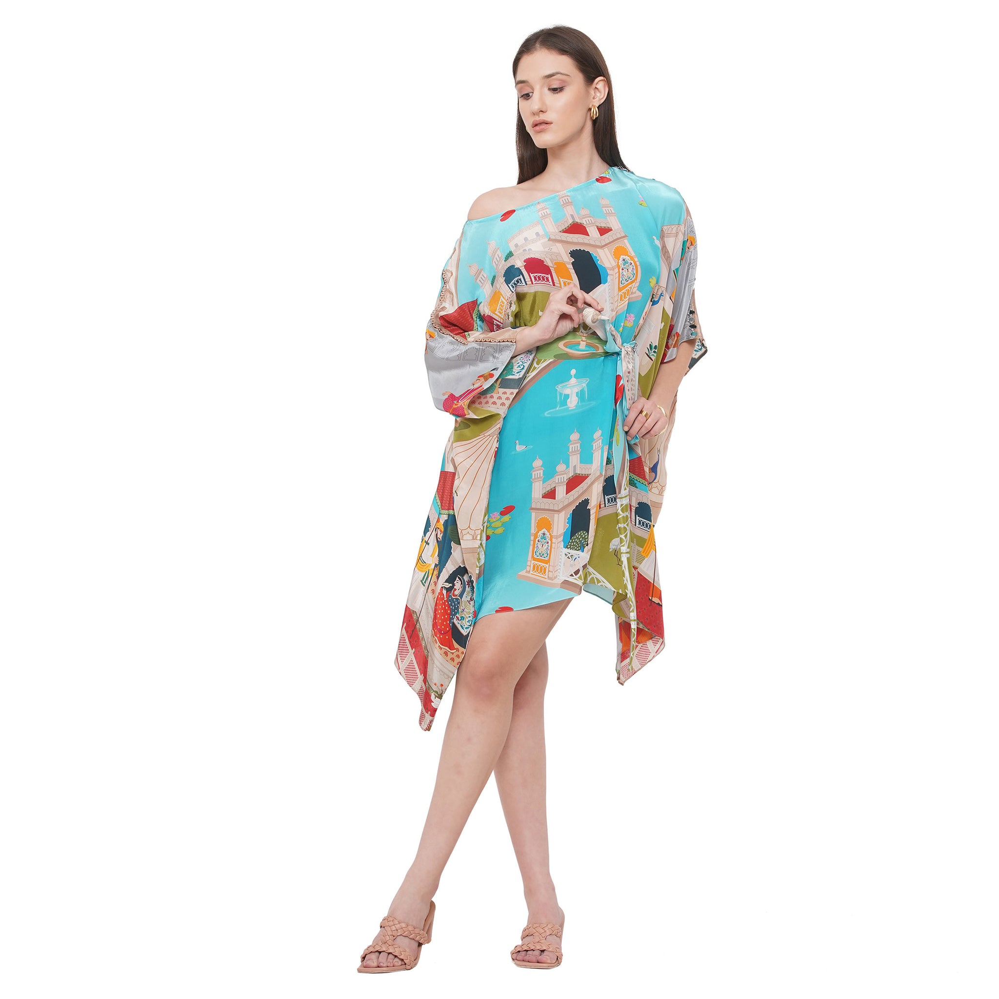 Embroidered Kaftan Dress