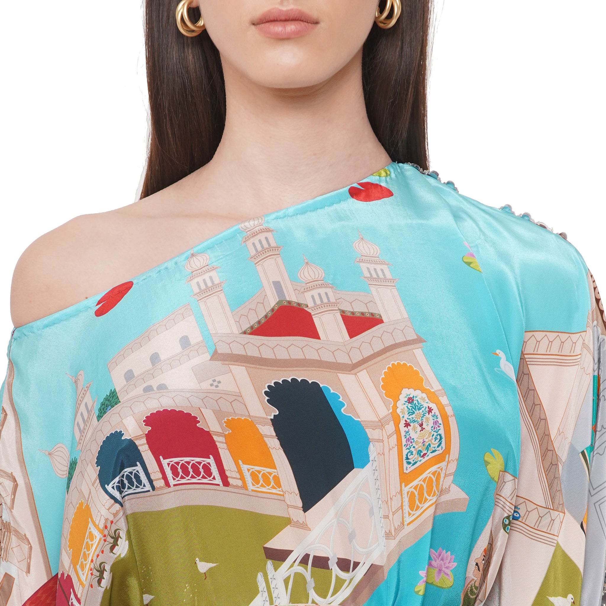 Embroidered Kaftan Dress