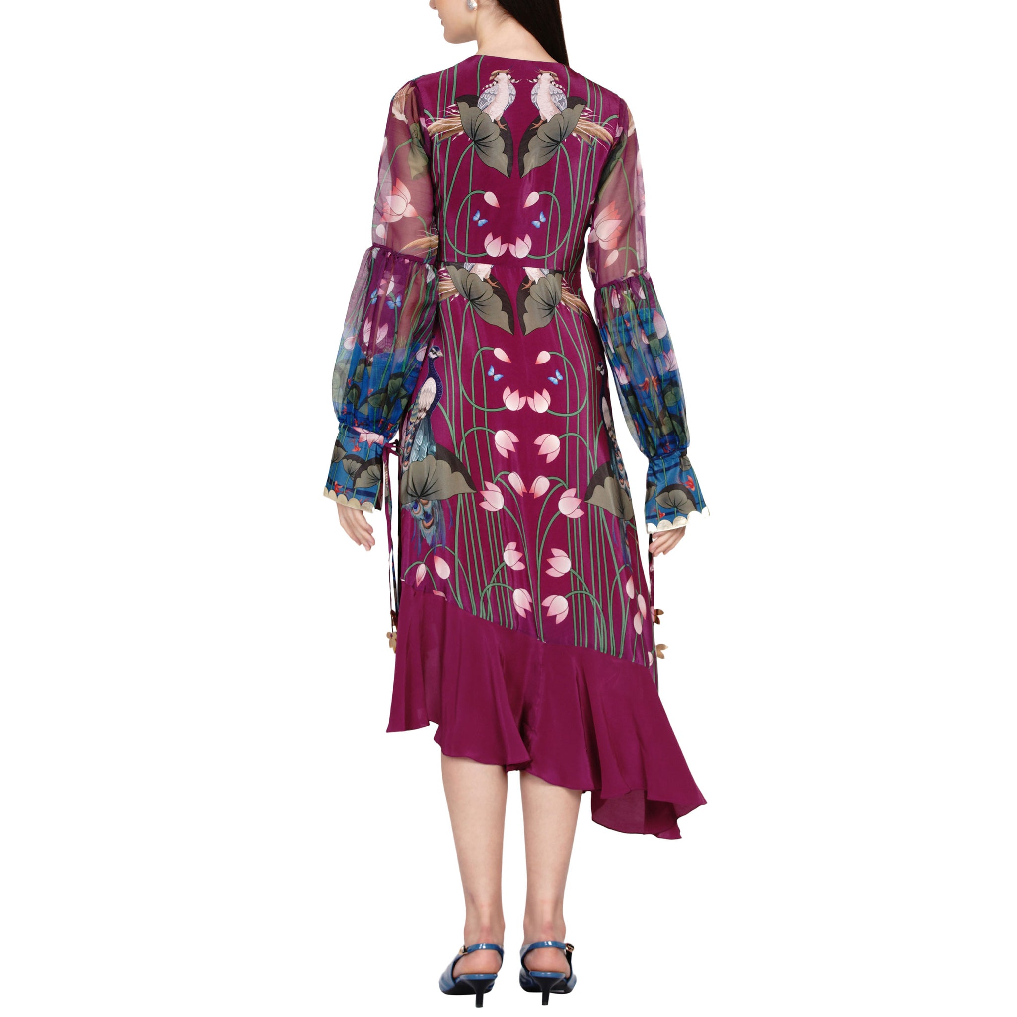 Embroidered Wrap Dress