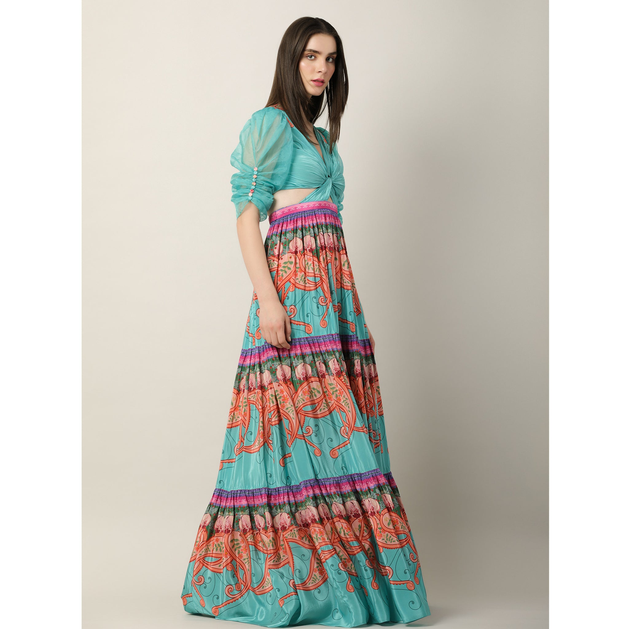 Tiered Maxi with a Draped Bodice