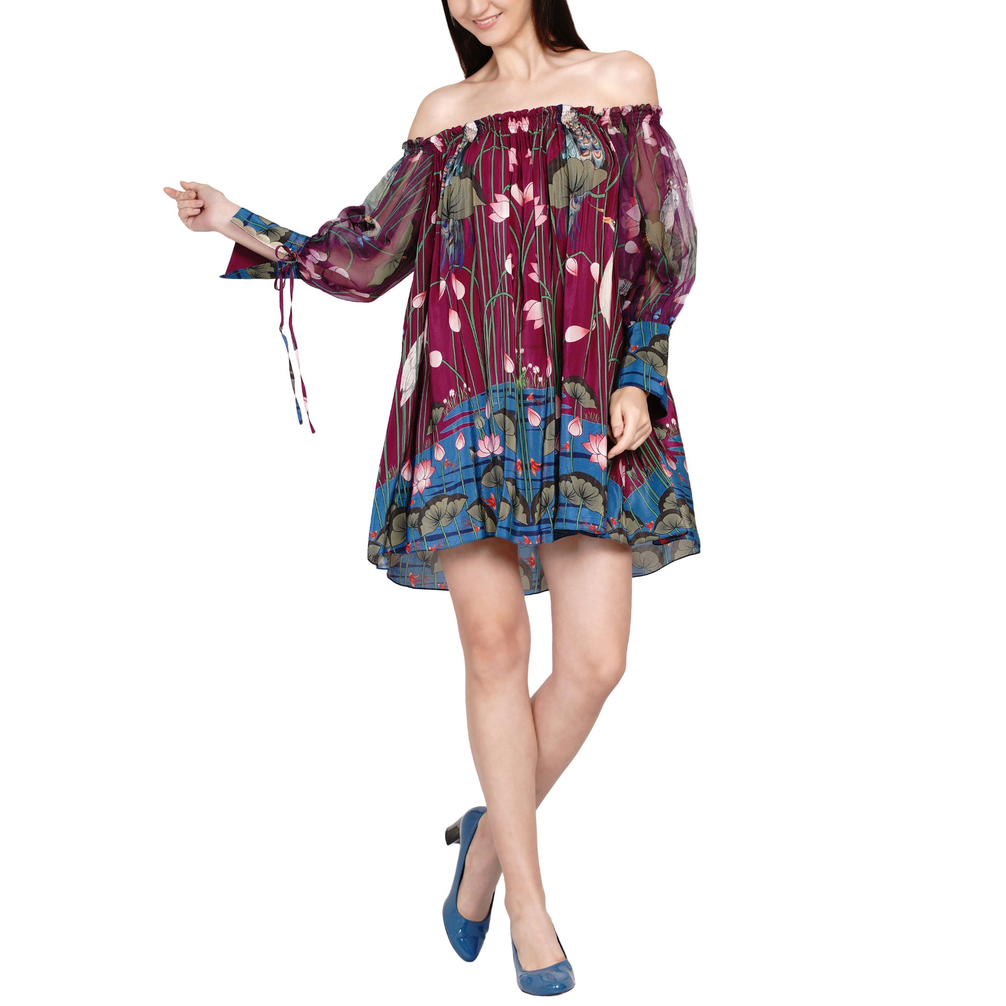 Embroidered Off Shoulder Dress