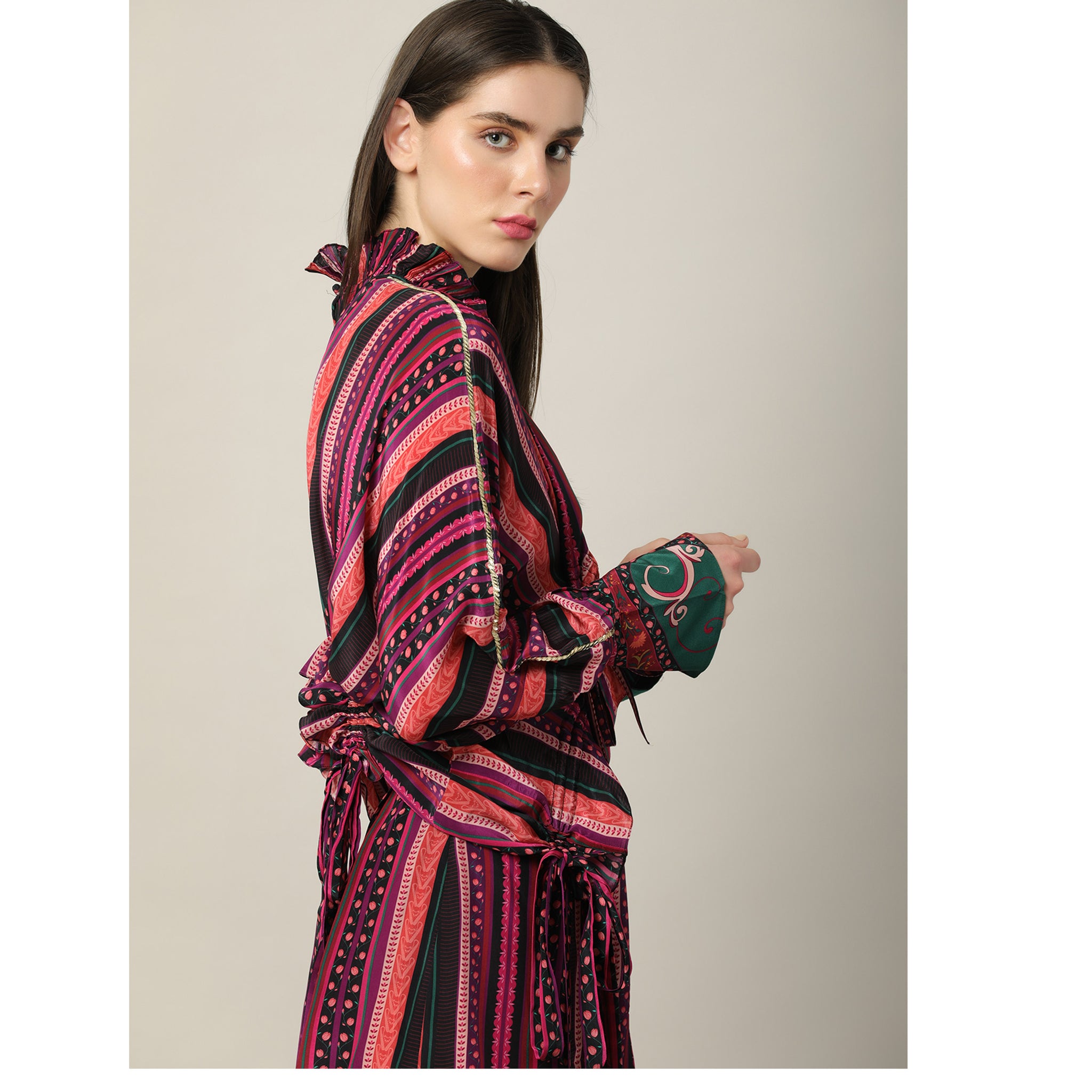 Embroidered Draped top